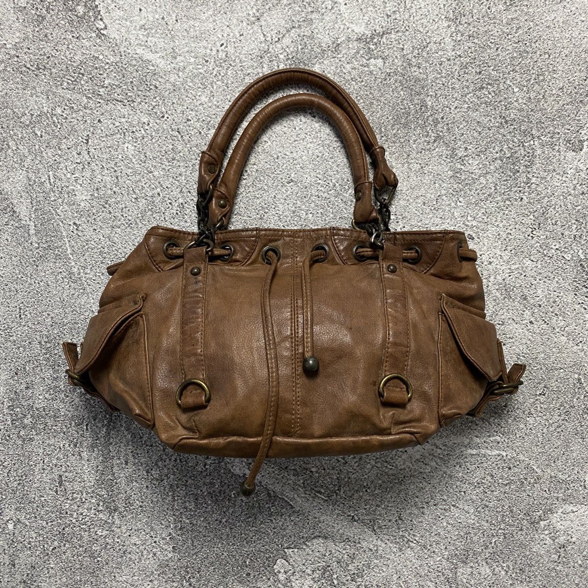 Japanese Brand 2000s Brown Leather Satchel Shoulder Bags Size ONE SIZE - 1 Thumbnail