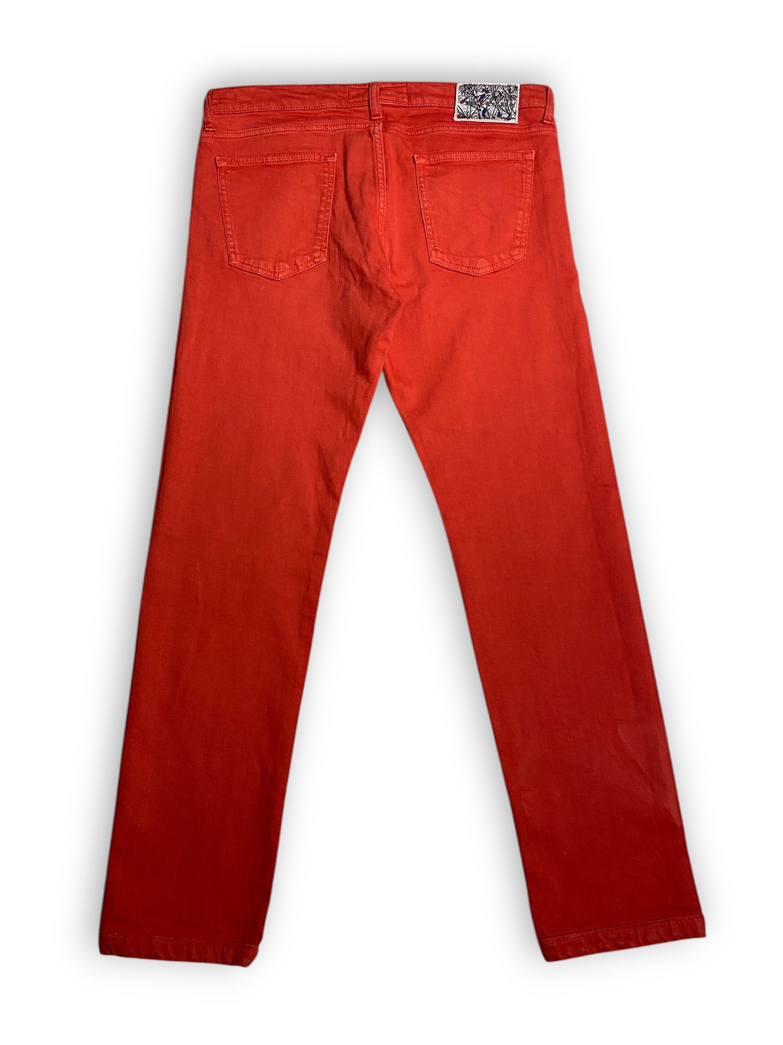 Kiton Kiton Red 5 Pocket Classic Washed Denim Slim Jeans Pants Size US 35 - 6 Thumbnail