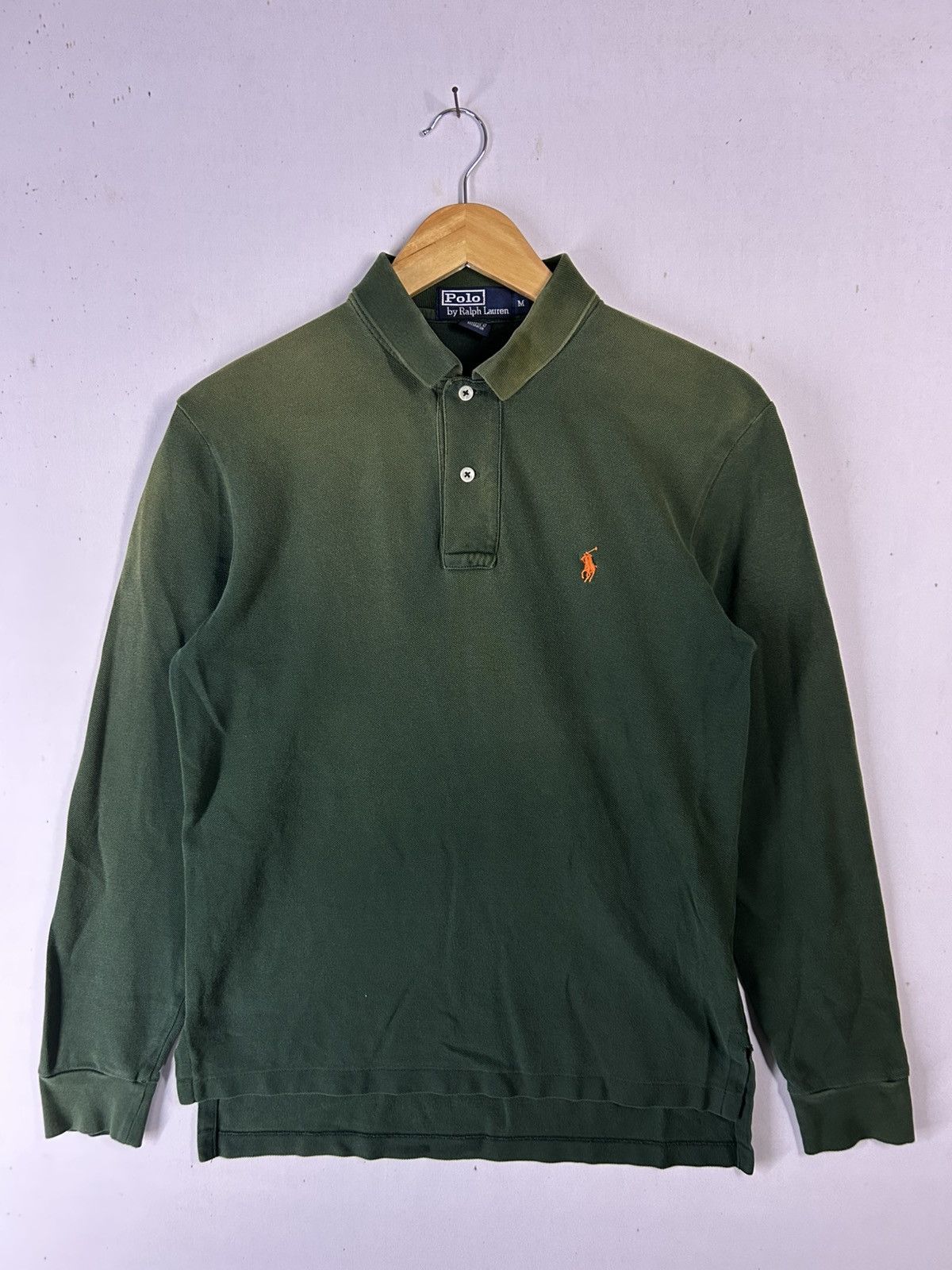 Polo Ralph Lauren × Ralph Lauren × Vintage Vintage Sunfaded Polo Ralph Lauren Collar Longsleeve Size US M / EU 48-50 / 2 - 1 Thumbnail