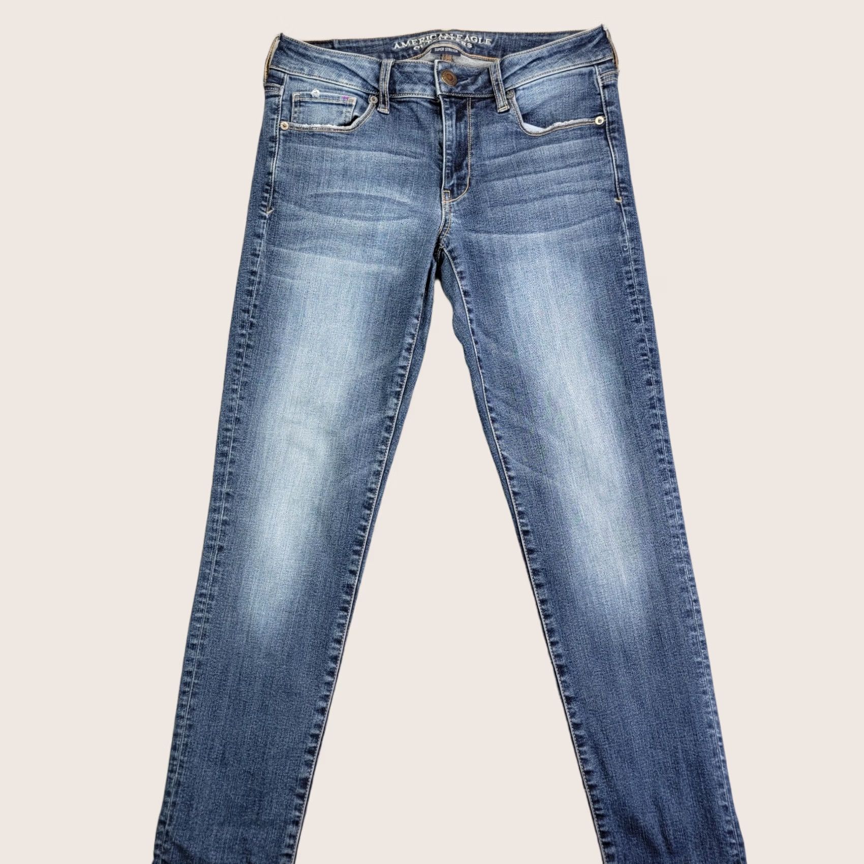 American Eagle Outfitters American Eagle Skinny Super Stretch Blue Denim Jeans Women Size 8 Pants Size 30" / US 8 / IT 44 - 1 Thumbnail