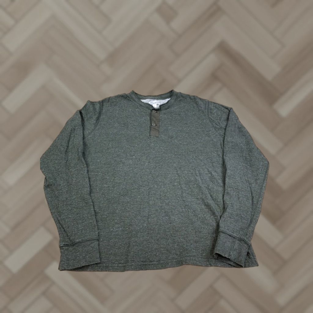 J.Crew J.CREW Henley Shirt Mens L Green Long Sleeve Double Knit Size US L / EU 52-54 / 3 - 1 Thumbnail