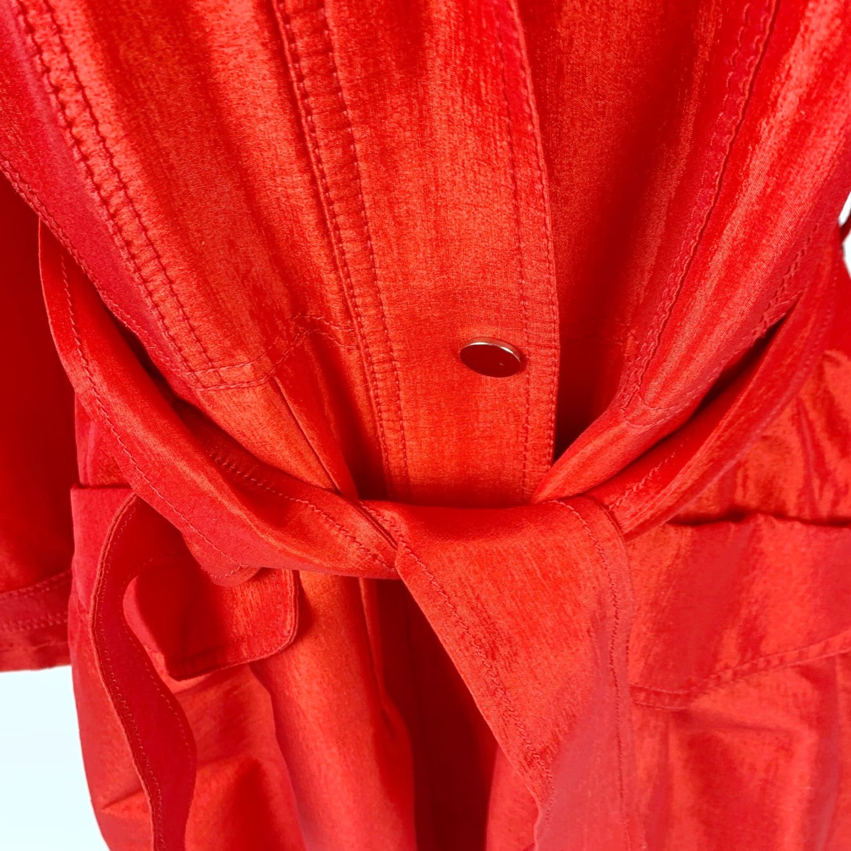 Vintage VINTAGE Due Per Due Oversized Structured Collar Red Belted Jacket Coat Small NWT Women Trench Coat Stories? Size S / US 4 / IT 40 - 4 Thumbnail