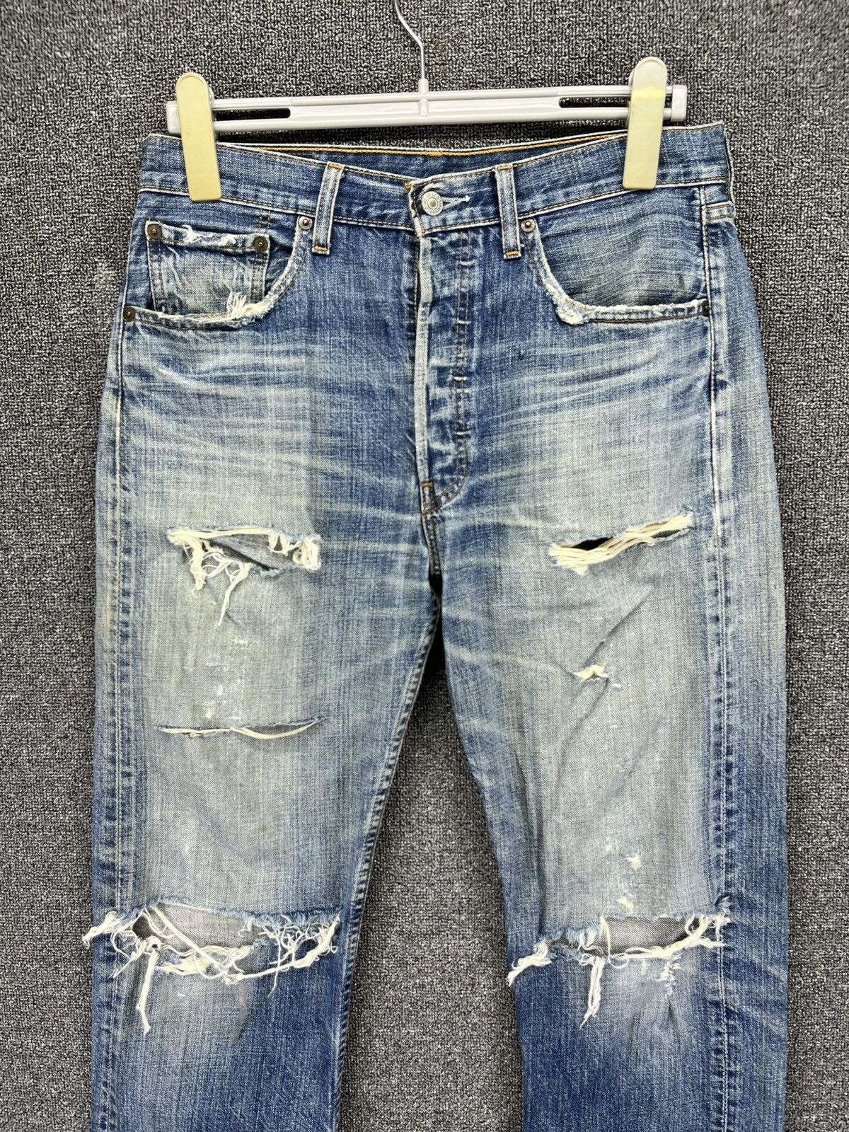 Levi's Vintage 90s Levis 501 Rare Trashed Jeans Denim Pants Size US 31 - 2 Thumbnail
