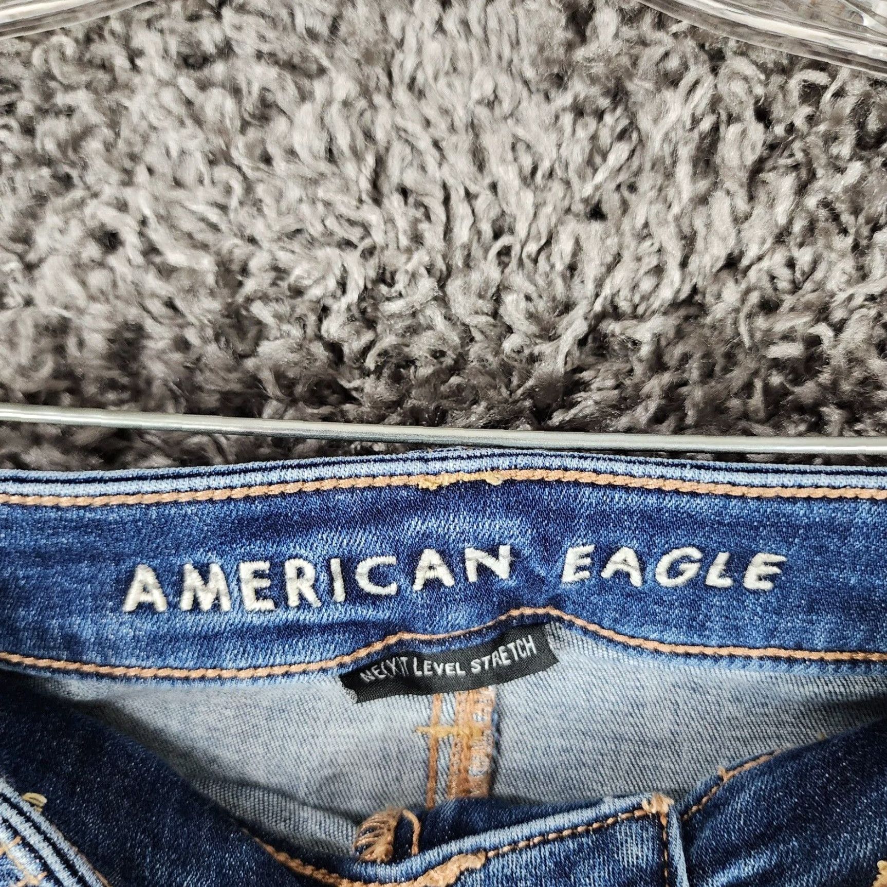 American Eagle Outfitters VINTAGE American Eagle Womens Jeggings Size 2 Blue High Rise Distressed Stretch Jeans Size 26" / US 2 / IT 38 - 3 Thumbnail