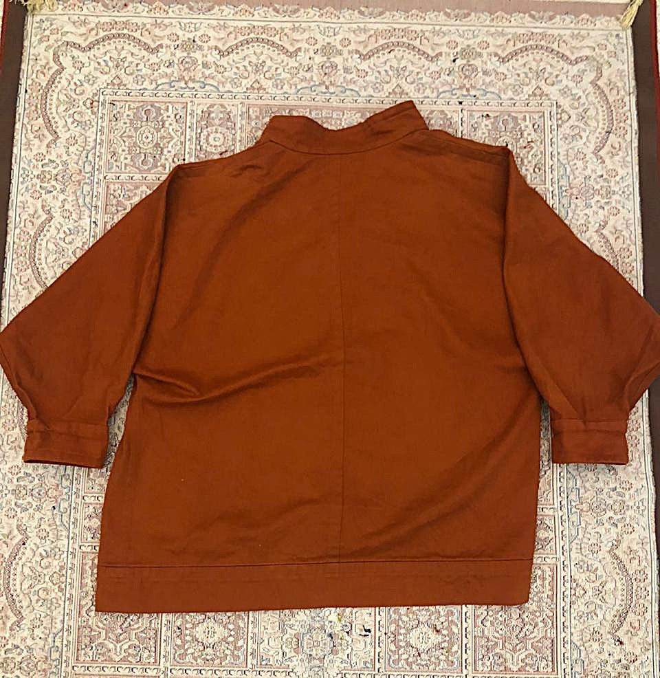 Yves Saint Laurent YSL Rive Gauche Kimono Jacket 70s Japan-Inspired Rust Size XL / US 12-14 / IT 48-50 - 4 Thumbnail