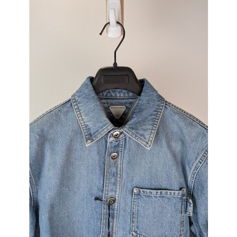 Bottega Veneta o1rshd1 Vintage Indigo Denim Shirt in Mid Blue Size US S / EU 44-46 / 1 - 7 Thumbnail
