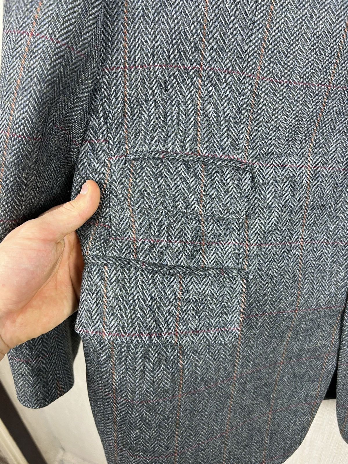 SCABAL Vintage 80s Scabal wool herringbone blazer jacket tweed Size US L / EU 52-54 / 3 - 9 Thumbnail