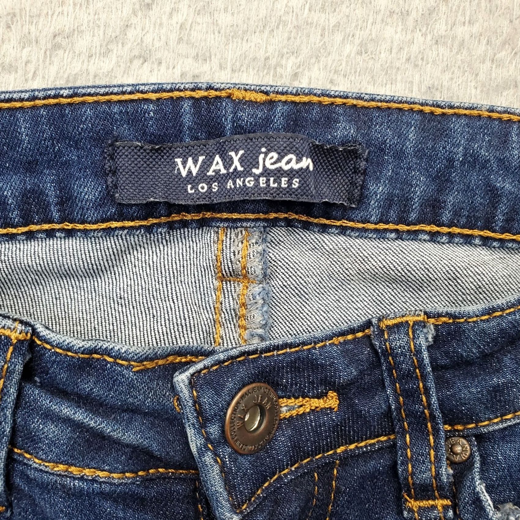 Vintage WAX JEAN Women 5 Denim Blue 5-Pocket Design Straight Leg Dark Wash Jeans XS: Womens Size 5 Blue Denim Straight Size 27" / US 4 / IT 40 - 7 Thumbnail