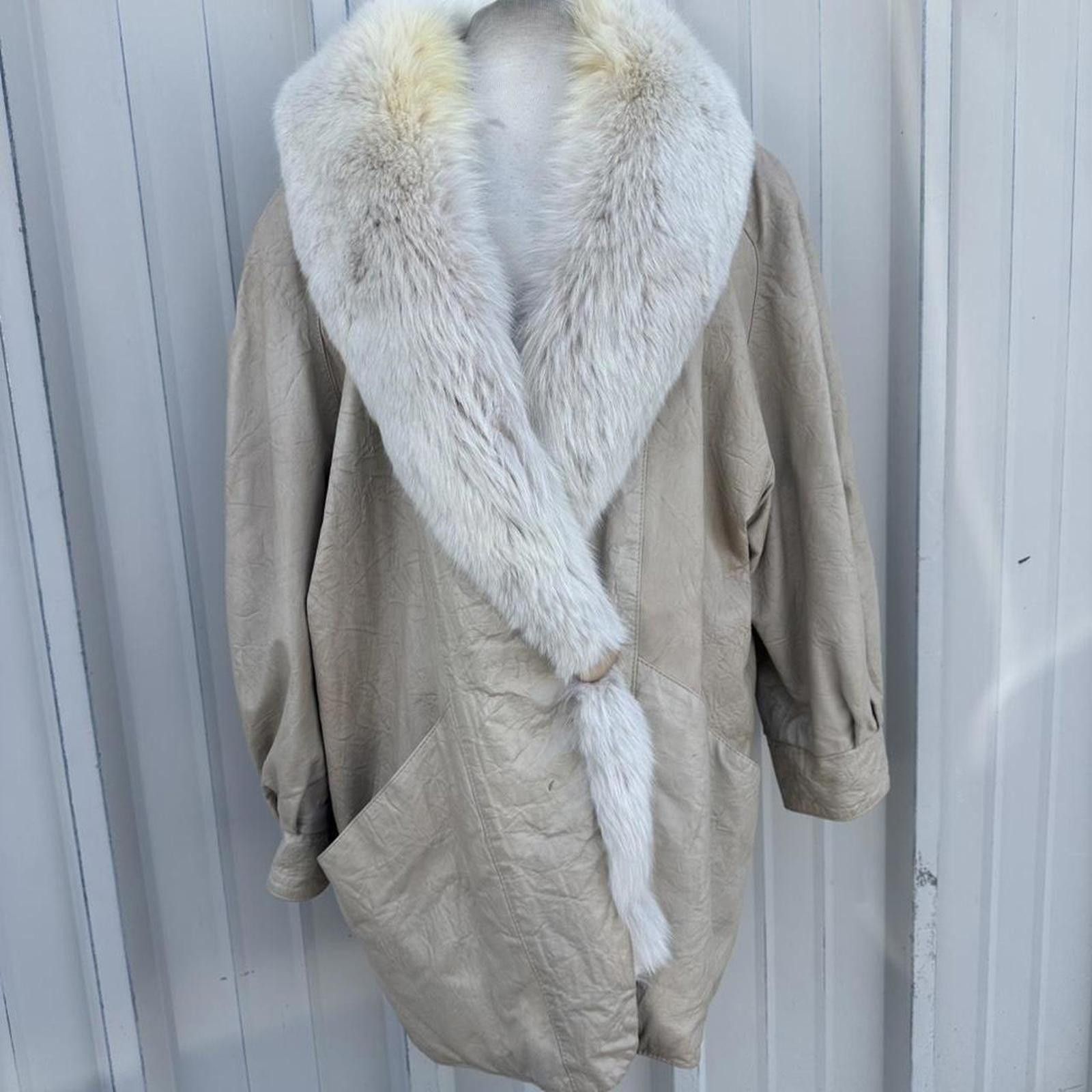 Other vintage 70s leather jacket with faux fur collar leather Size L / US 10 / IT 46 - 6 Thumbnail