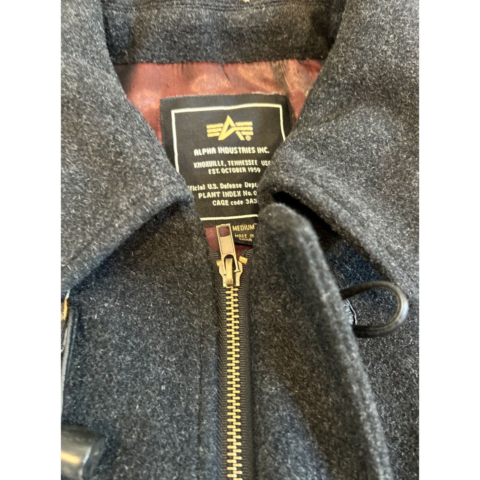 Alpha Industries VINTAGE ALPHA INDUSTRIES Coat Duffle Wool Blend Hooded Gray Medium Mens M Hoodie Zip Toggle Size US M / EU 48-50 / 2 - 3 Thumbnail