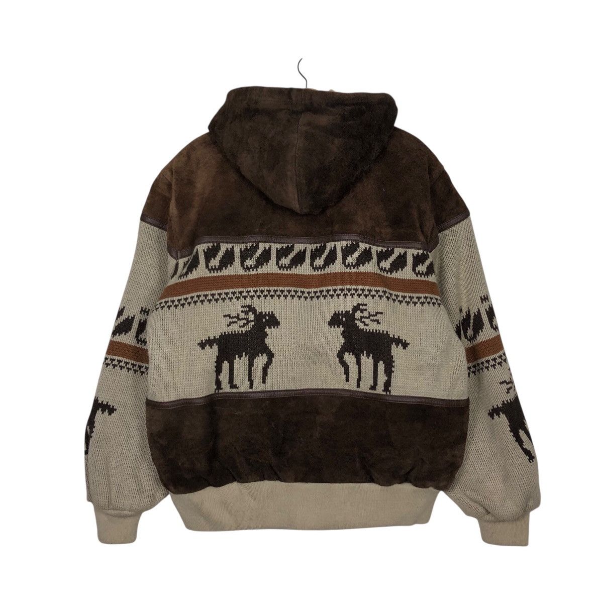 Japanese Brand Vtg ALLIX Cowboy Fleece-Lined Jacket Heavy Suede Paneling Size US L / EU 52-54 / 3 - 9 Thumbnail