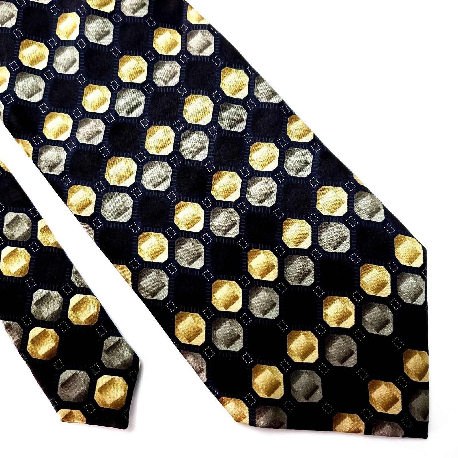 Bergamo New York Bergamo New York Silk Tie Black Geometric Print Size ONE SIZE - 1 Thumbnail