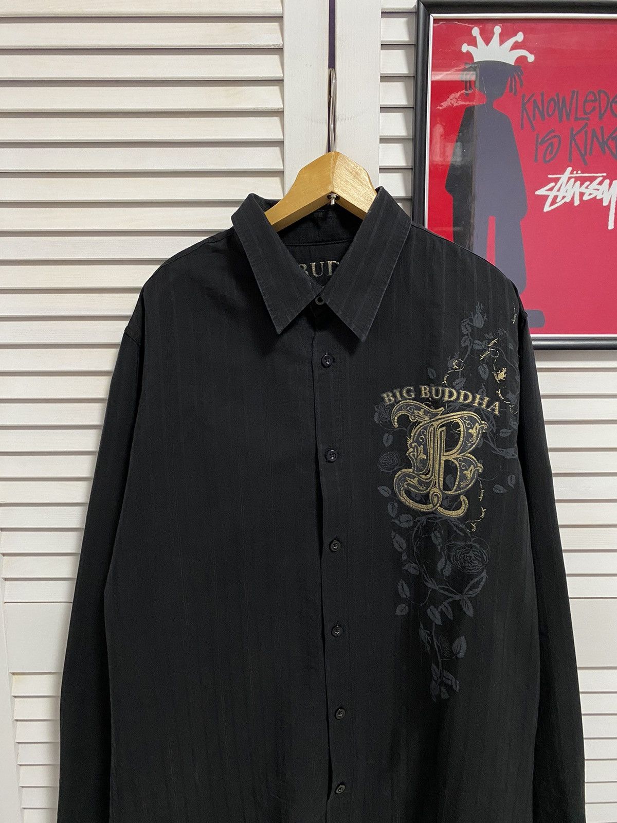 Buddha to Buddha Vintage Shirt Button Up Big Buddha Striped Avant Garde Style Size US M / EU 48-50 / 2 - 2 Thumbnail