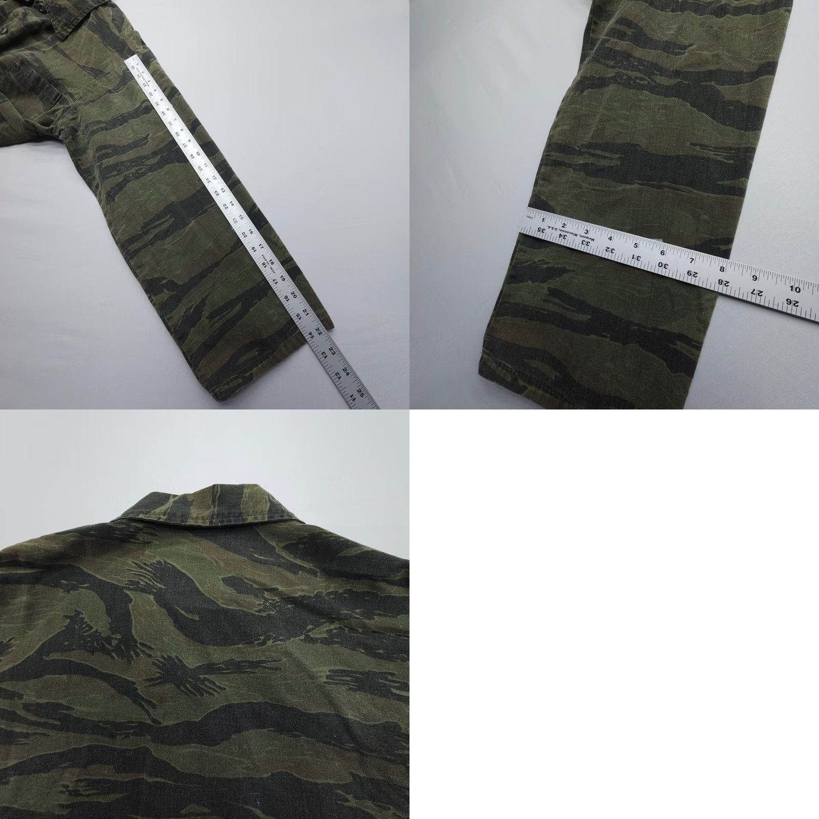 Vintage VTG 60s 70s Tiger Stripe Camouflage Vietnam Shirt Jacket Army Ranger Mens XL USA Shirt Size US XL / EU 56 / 4 - 8 Thumbnail