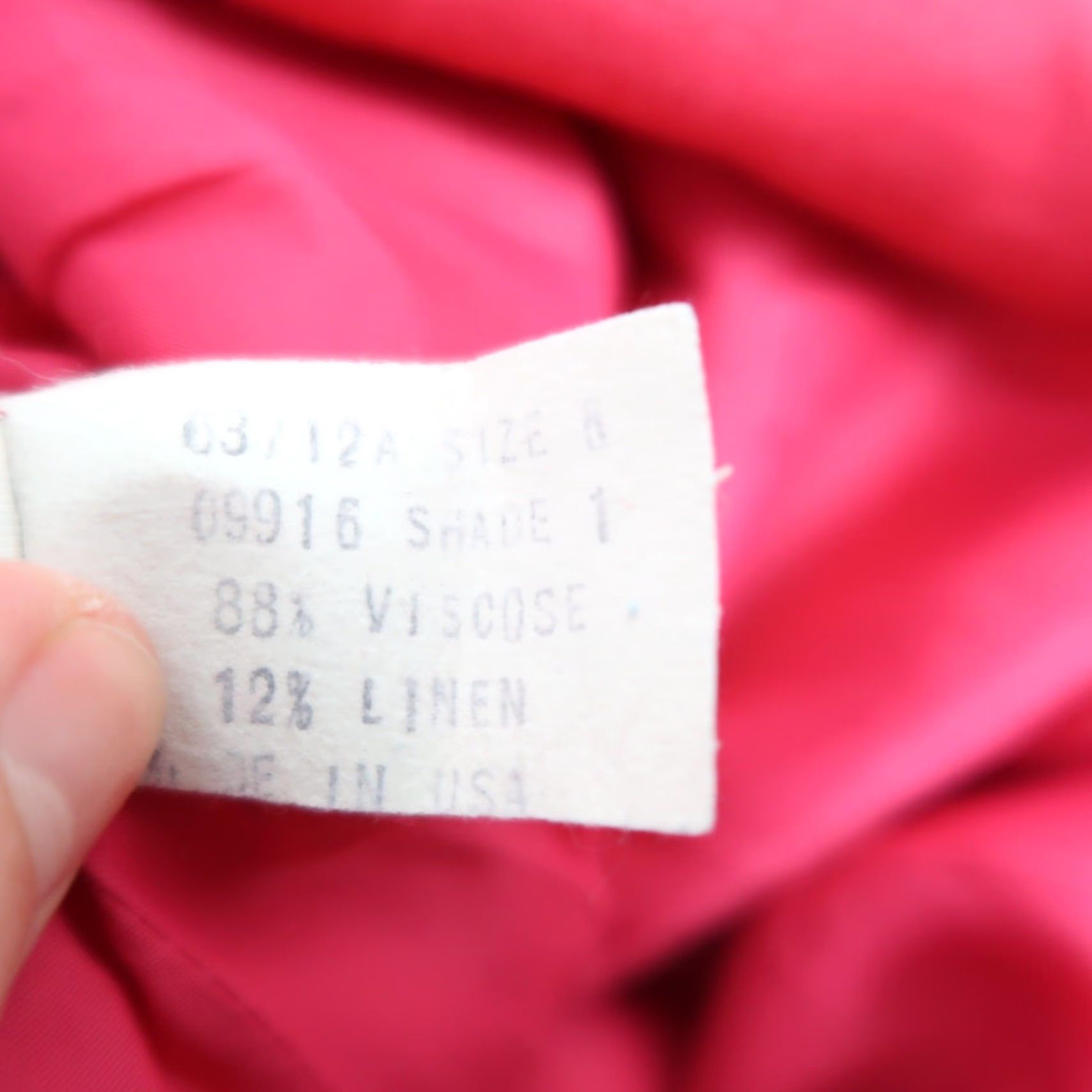 Vintage VINTAGE Nipon Boutique Pencil Dress Shirt Linen Blend Knee Length 6 Pink 80s Womens Short Puff Sleeve Button Front Size M / US 6-8 / IT 42-44 - 7 Thumbnail