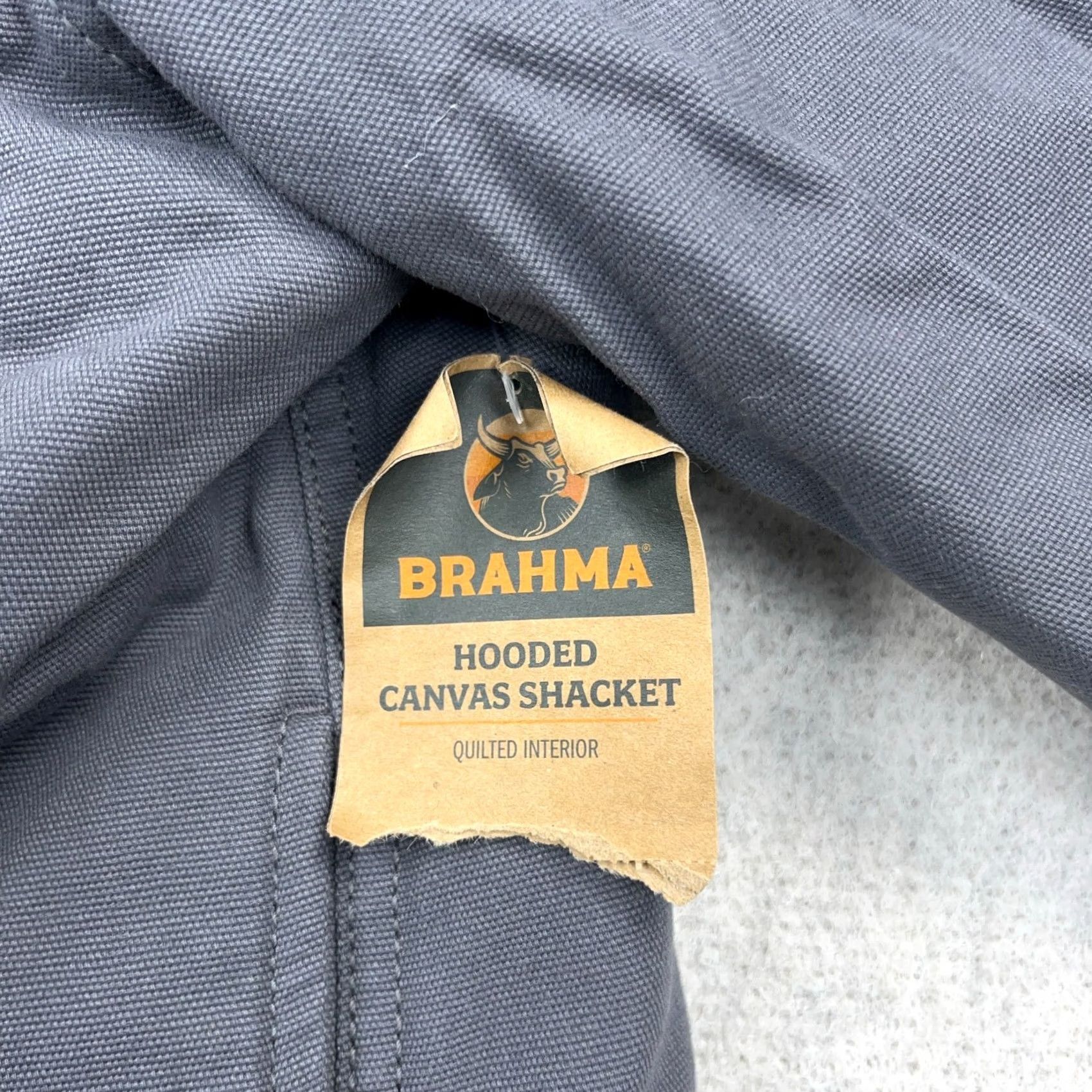 Vintage VINTAGE Brahma Shacket Men XL Gray Canvas Quilt Lined Over Shirt Jacket Work Wear Hooded Size US XL / EU 56 / 4 - 7 Thumbnail
