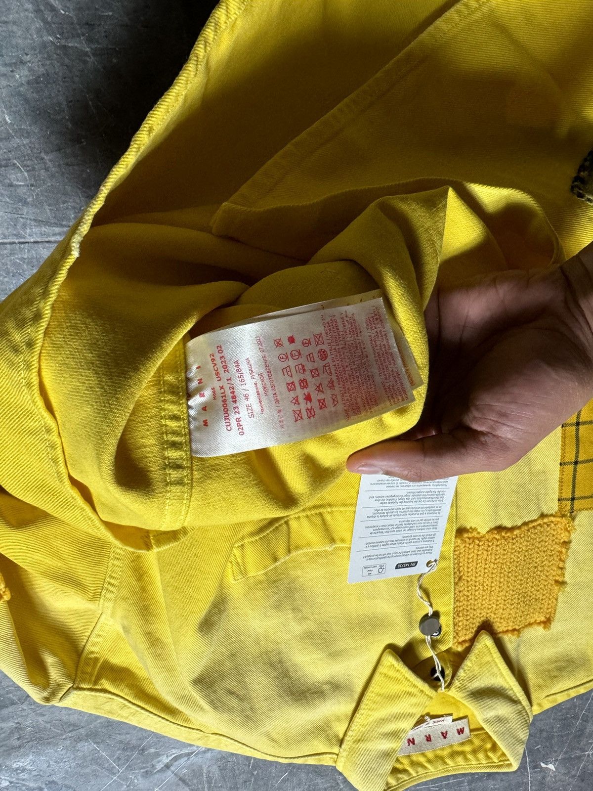 Marni Marni Mohair Patchwork Overshirt in Yellow Size US L / EU 52-54 / 3 - 10 Thumbnail