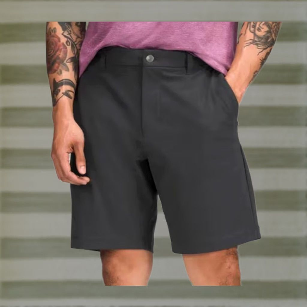 Lululemon Lululemon Men's Commission Classic-Fit Shorts 9" 32 Gray Chino Pocket Flat Front 9 in Inseam Summer Spring Mens Size US 32 / EU 48 - 1 Thumbnail