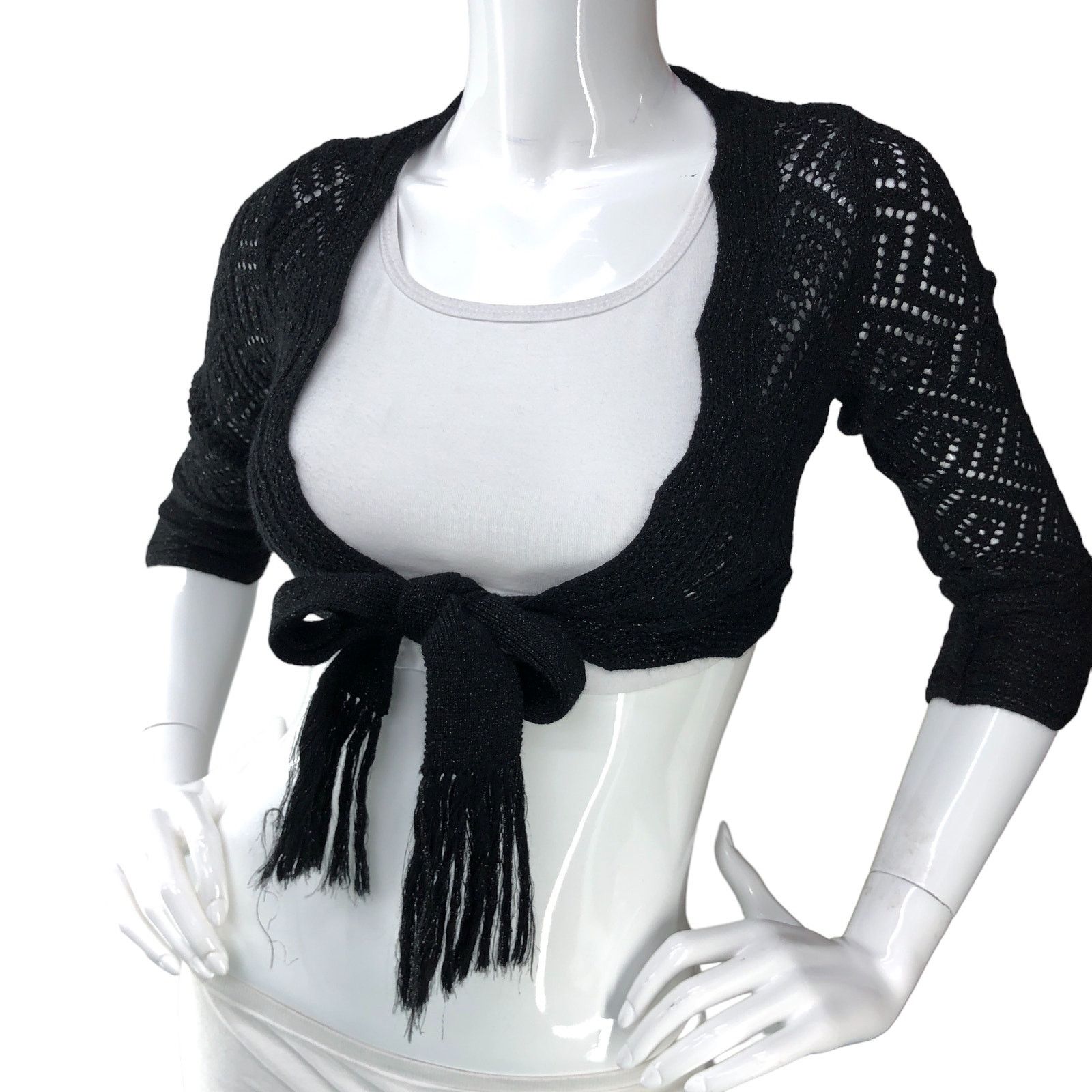 Diane von Furstenberg Diane Von Furstenberg Size P US XS Shrug Top Wool Knit Tie Size XS / US 0-2 / IT 36-38 - 1 Thumbnail