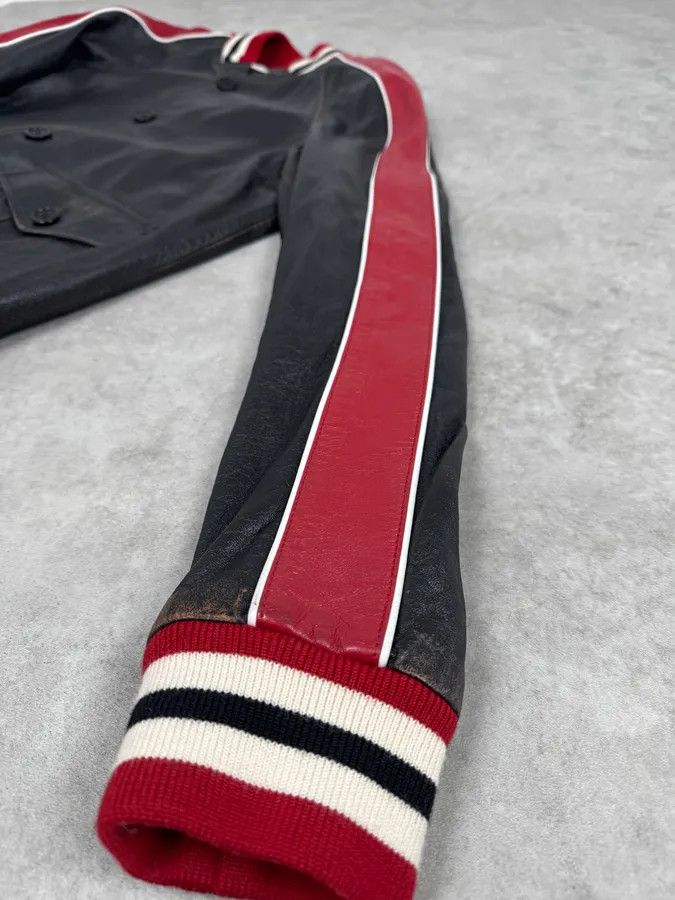 Saint Laurent Paris AW2017 Saint Laurent Black & Red Ricer Leather Jacket Size US M / EU 48-50 / 2 - 9 Thumbnail