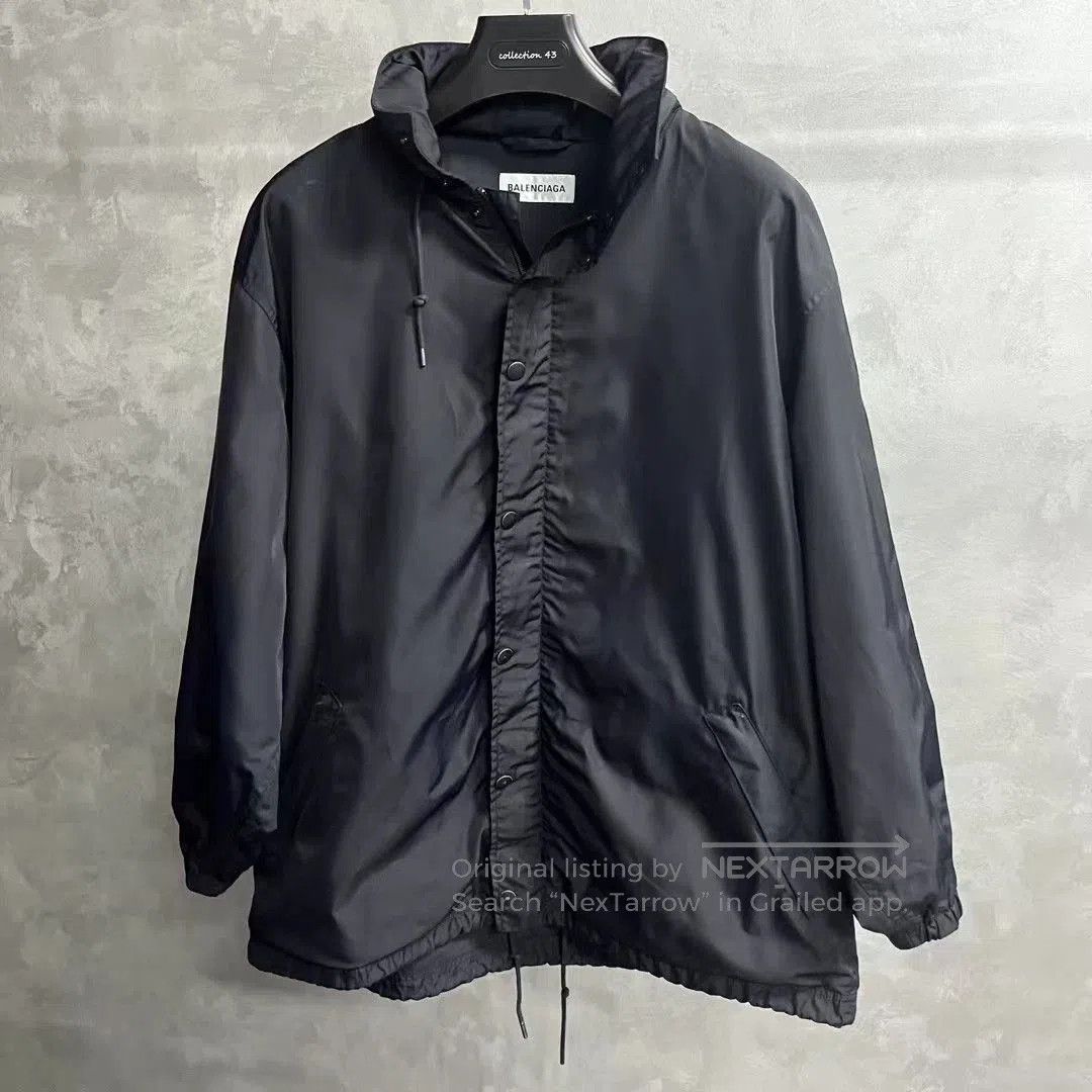 Balenciaga Balenciaga Black Logo Hooded Jacket. Size US S / EU 44-46 / 1 - 1 Thumbnail