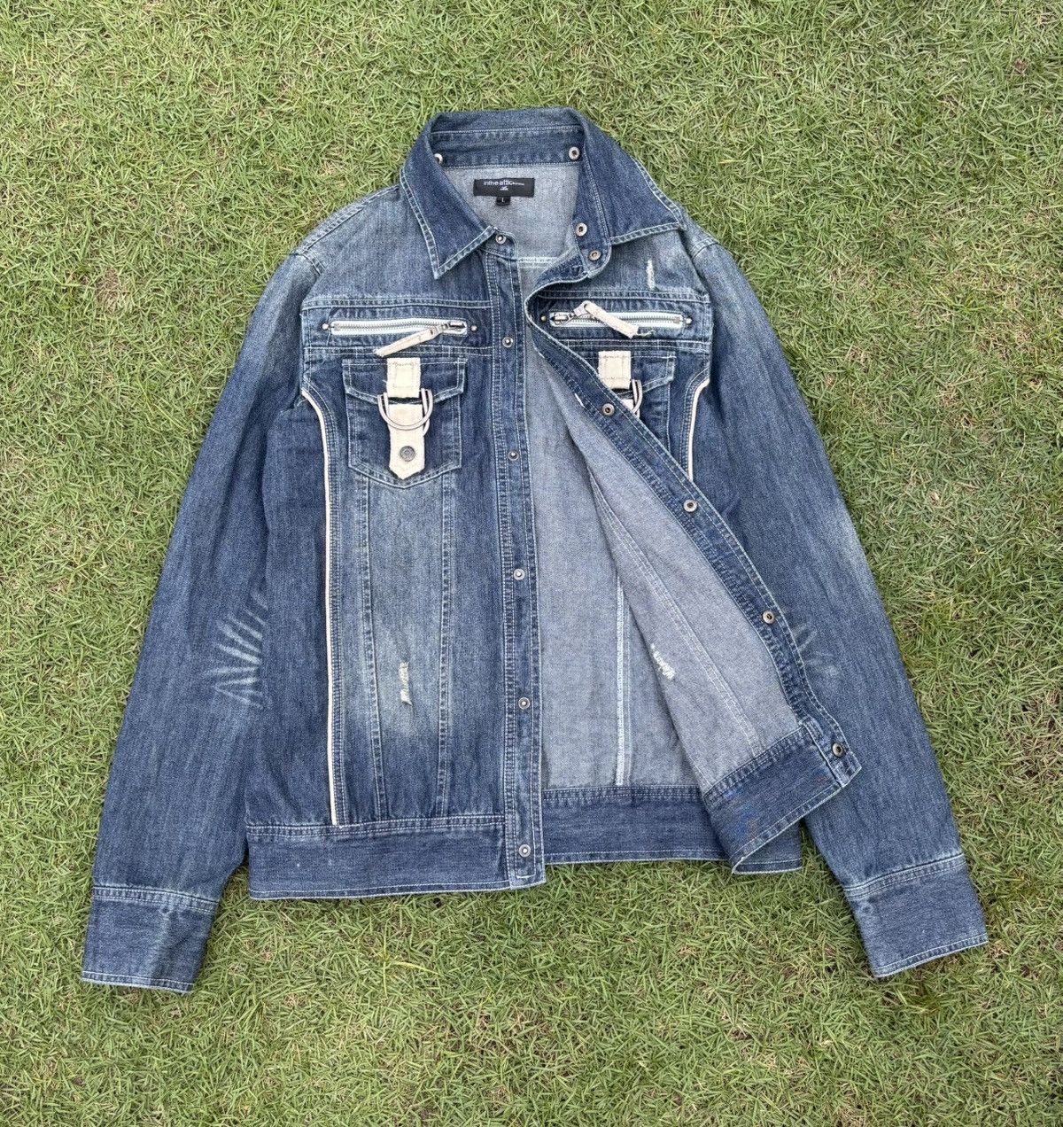 If Six Was Nine 🔥IN THE ATTIC DISTRESSED DENIM JACKET Size US M / EU 48-50 / 2 - 2 Thumbnail