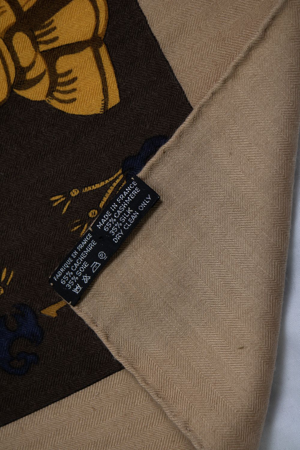 Hermes Hermes, Le tarot cashmere scarf in beige and brown Size ONE SIZE - 3 Thumbnail