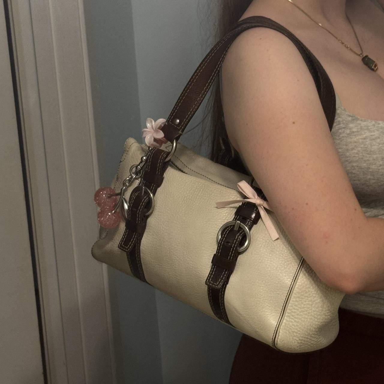 Coach Y2K White & Brown Coach Shoulder Bag Size ONE SIZE - 8 Thumbnail