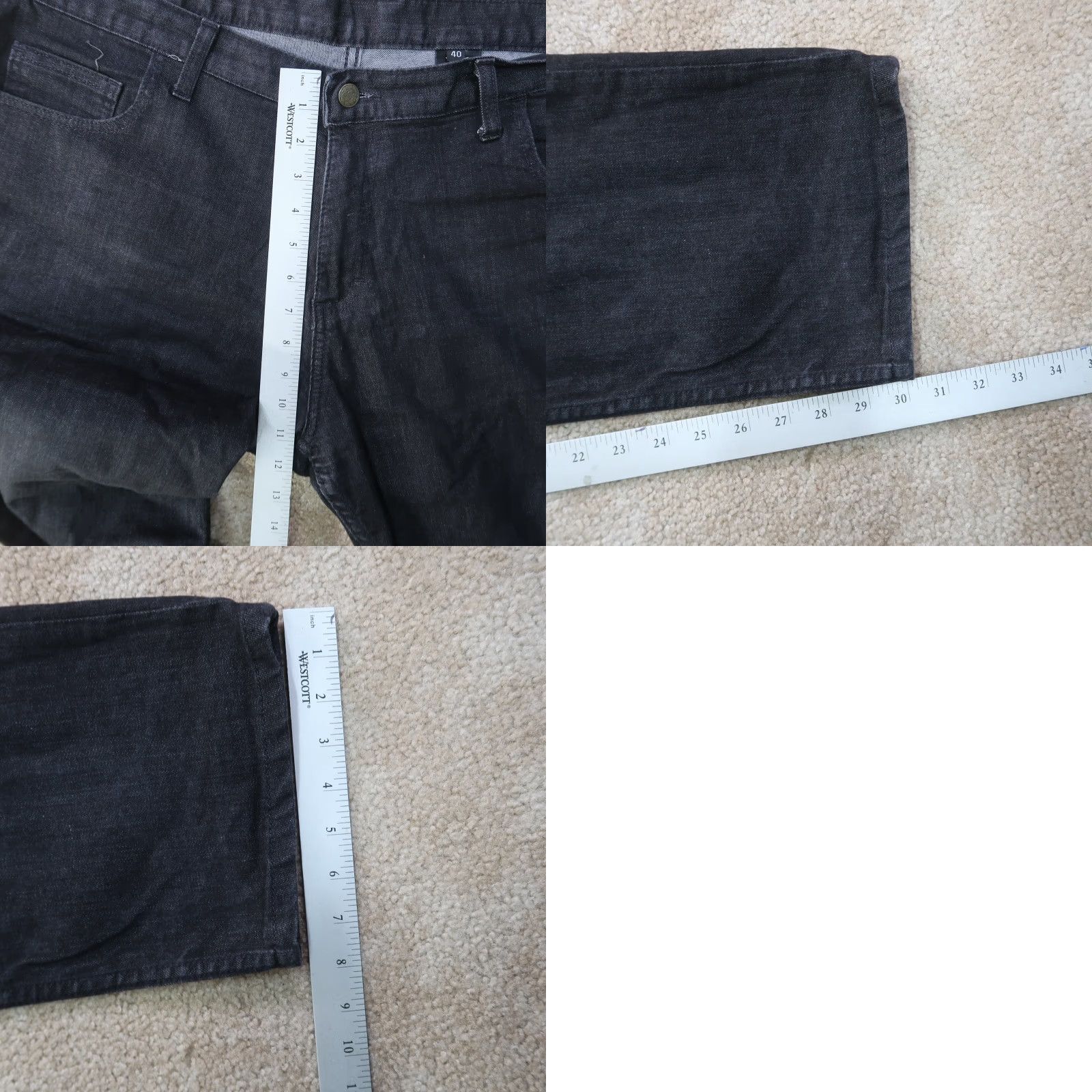 Denime Dearborn Denim Jeans Mens 40x30 Black Denim Straight Leg Stretch Chicago USA Jeans Mens Regular 5-Pocket Black Size US 40 / EU 56 - 8 Thumbnail