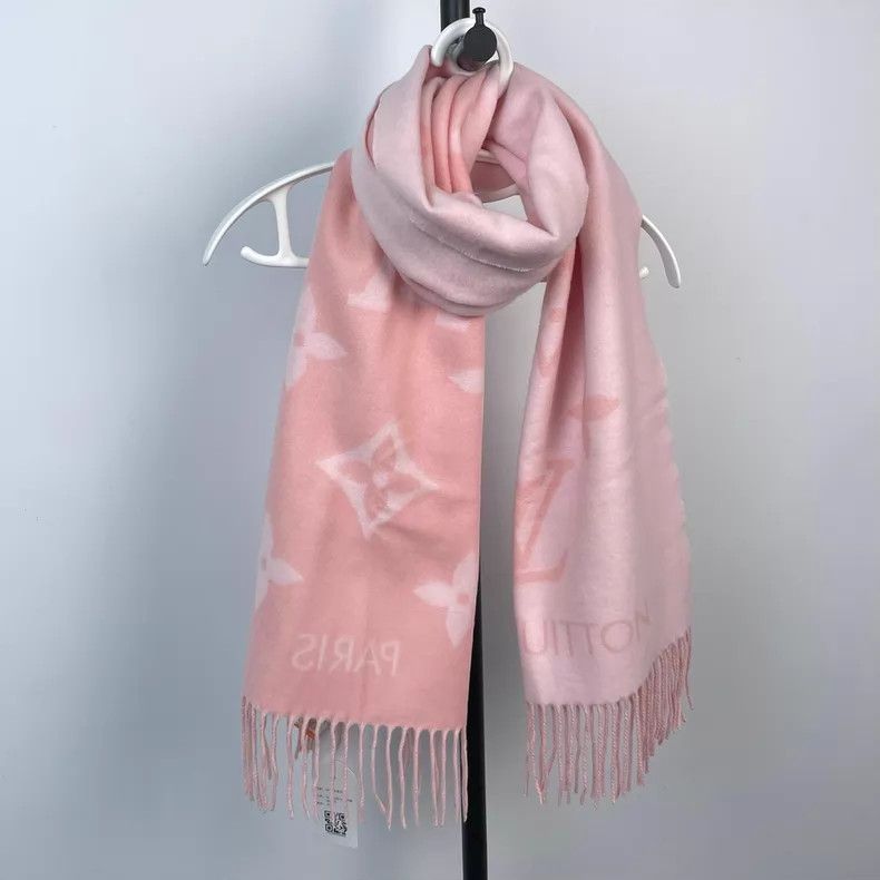 Louis Vuitton Louis Vuitton Pink presbyopic double-faced cashmere scarf Size ONE SIZE - 3 Thumbnail