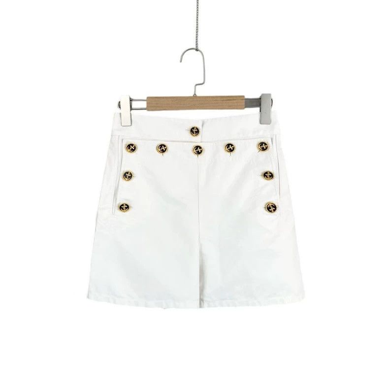 Louis Vuitton Louis Vuitton Cotton pirate button embellished white skirt Size 37" - 1 Thumbnail