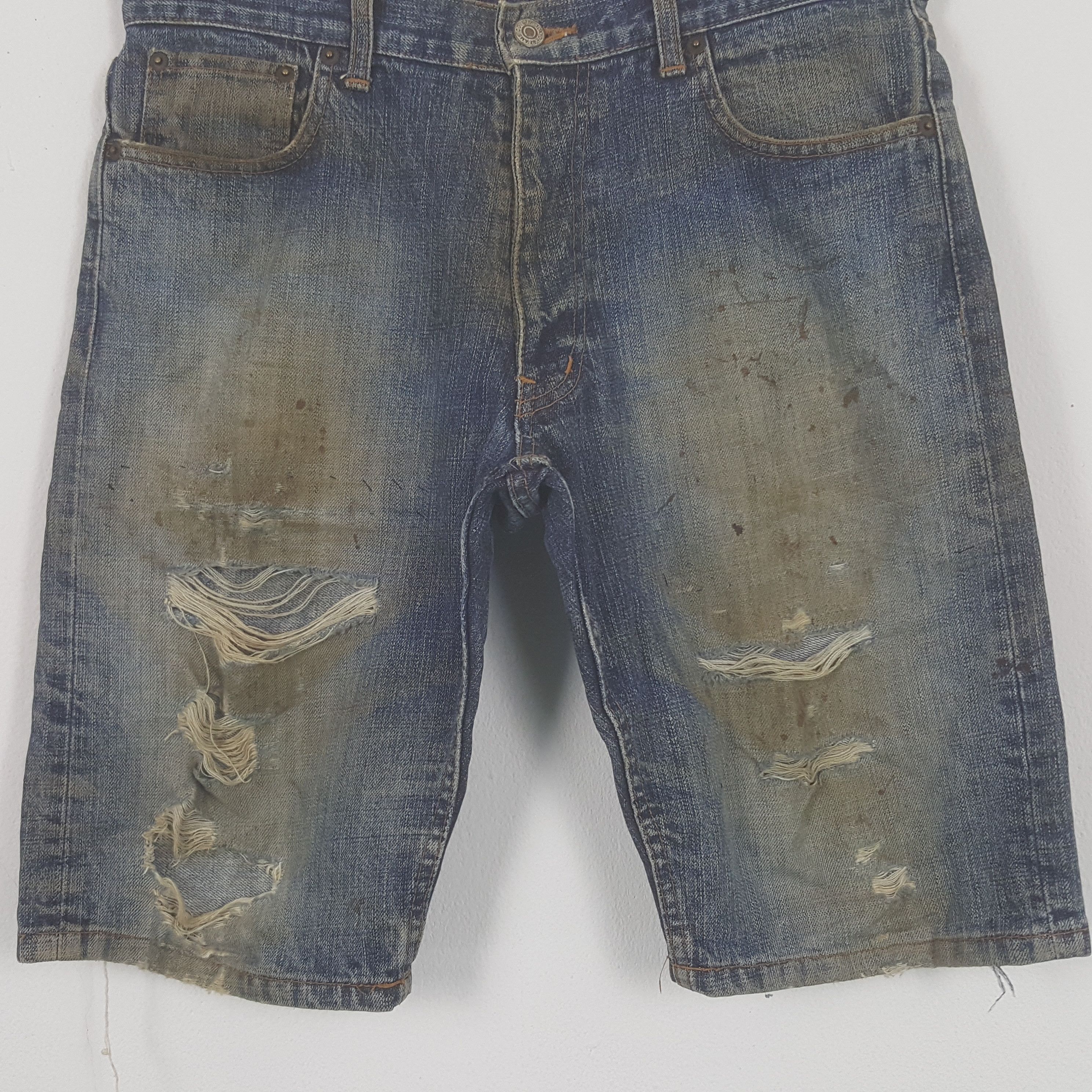 Vintage Vintage Beams Japanese Brand Distressed Shorts Denim Jeans Size US 32 / EU 48 - 4 Thumbnail