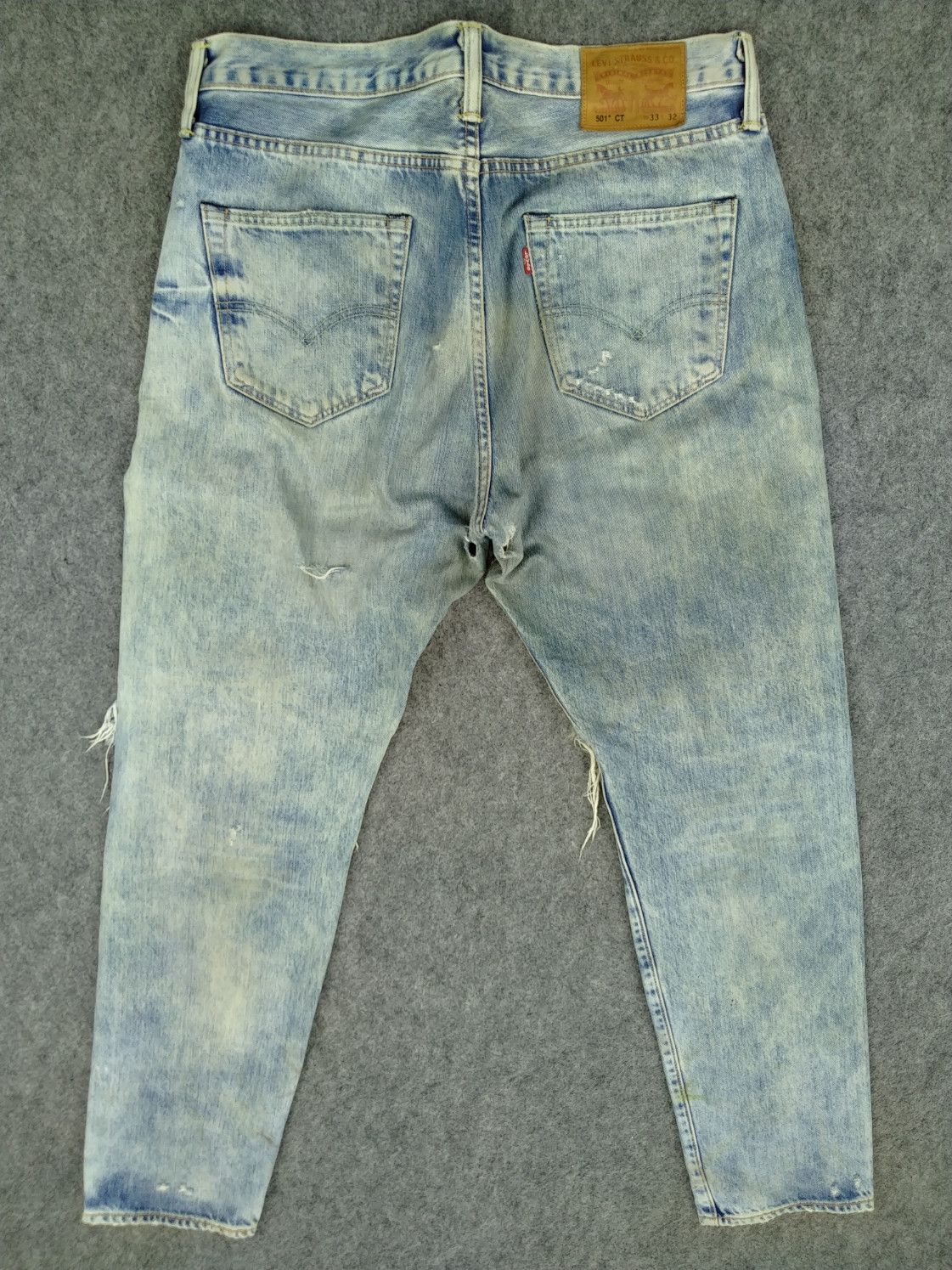 Japanese Brand Ripped Faded Blue Vintage Levi's 501 34x31.5 Denim -JN864 Size US 34 / EU 50 - 2 Thumbnail