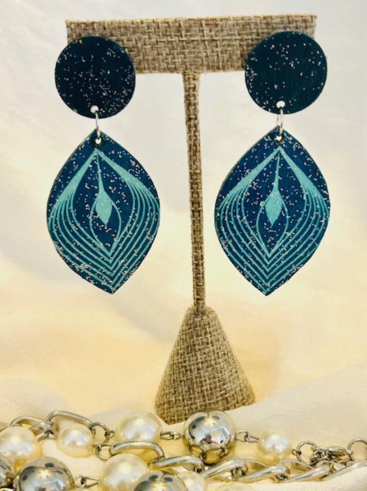 Designer Blue Green Elegance Earrings Size ONE SIZE - 2 Thumbnail