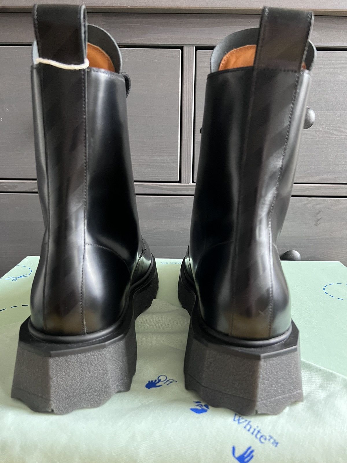 Off-White NIB $1.1K Sponge-Sole Army/Combat Boots, Italy SEND OFFERS Size US 9 / EU 42 - 9 Thumbnail