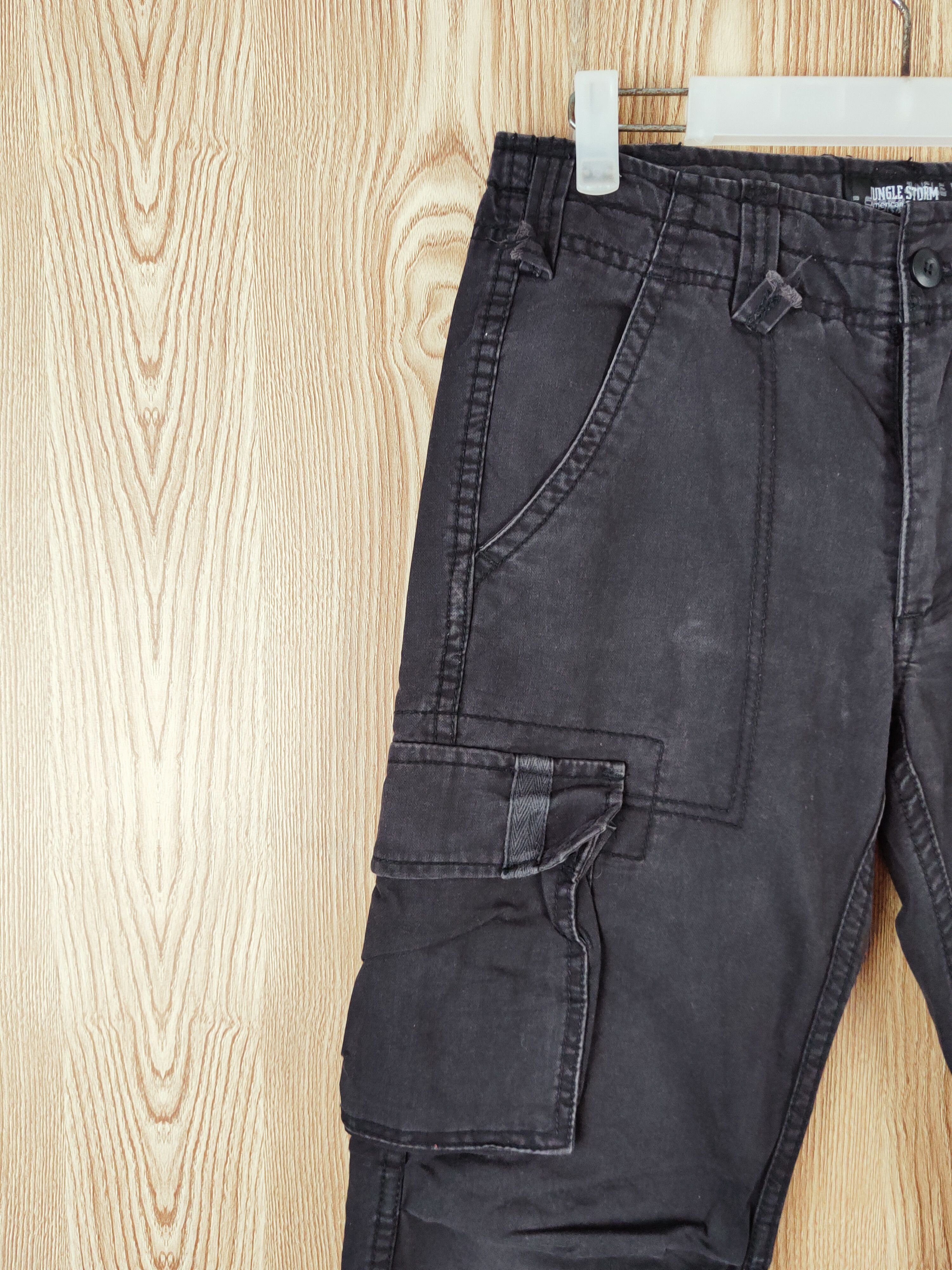 Japanese Brand Jungle Storm Black Multipocket Tactical Cargo Pants #W289 Size US 30 / EU 46 - 3 Thumbnail
