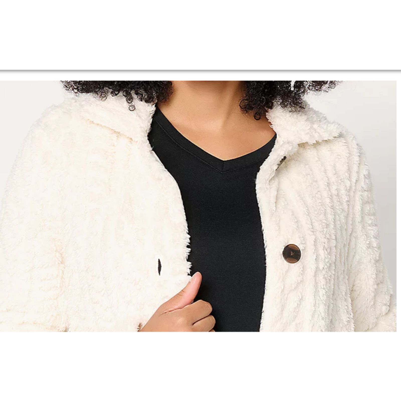 BCBGeneration Cuddl Duds Sculpted Sherpa Shacket Heritage Cream XL A704546 Size XL / US 12-14 / IT 48-50 - 2 Thumbnail