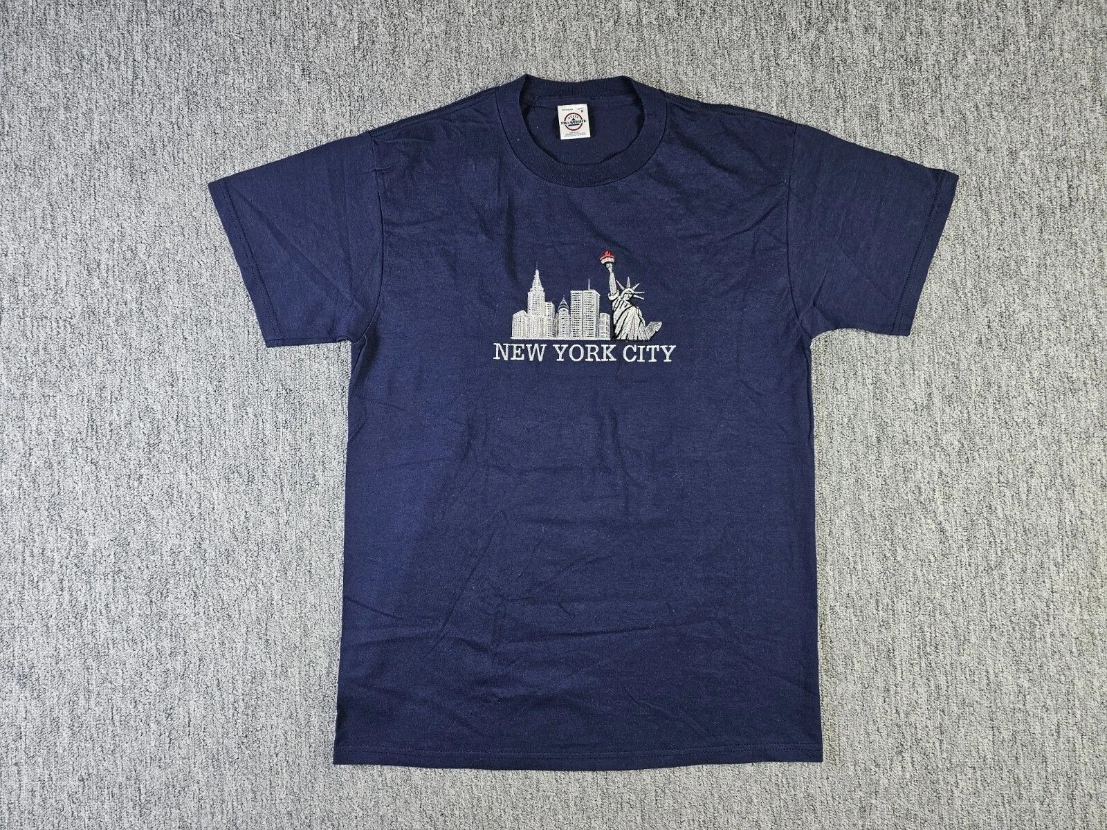 Delta Delta Pro Weight NYC Skyline Embroidered Tee Navy Vintage M Size US M / EU 48-50 / 2 - 1 Thumbnail