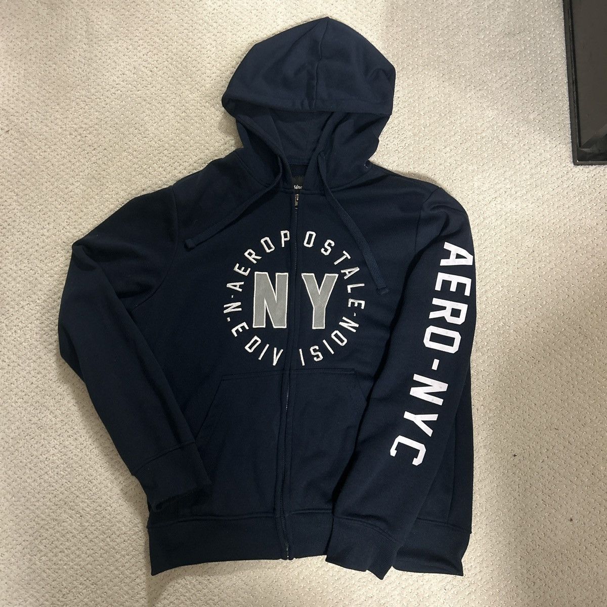 Aeropostale Aeropostale rare navy blue zip up hoodie Size US XL / EU 56 / 4 - 1 Thumbnail