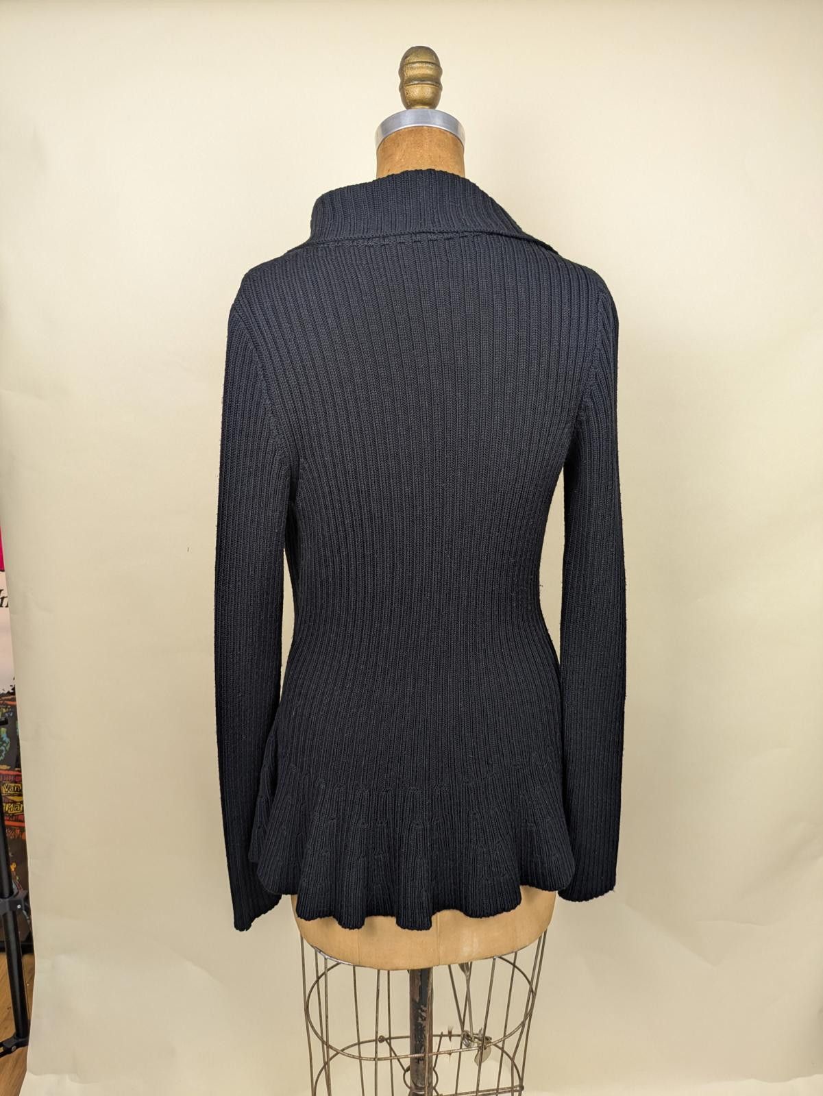 Alexander McQueen sarah burton for alexander mcqueen black peplum cardigan Size M / US 6-8 / IT 42-44 - 4 Thumbnail
