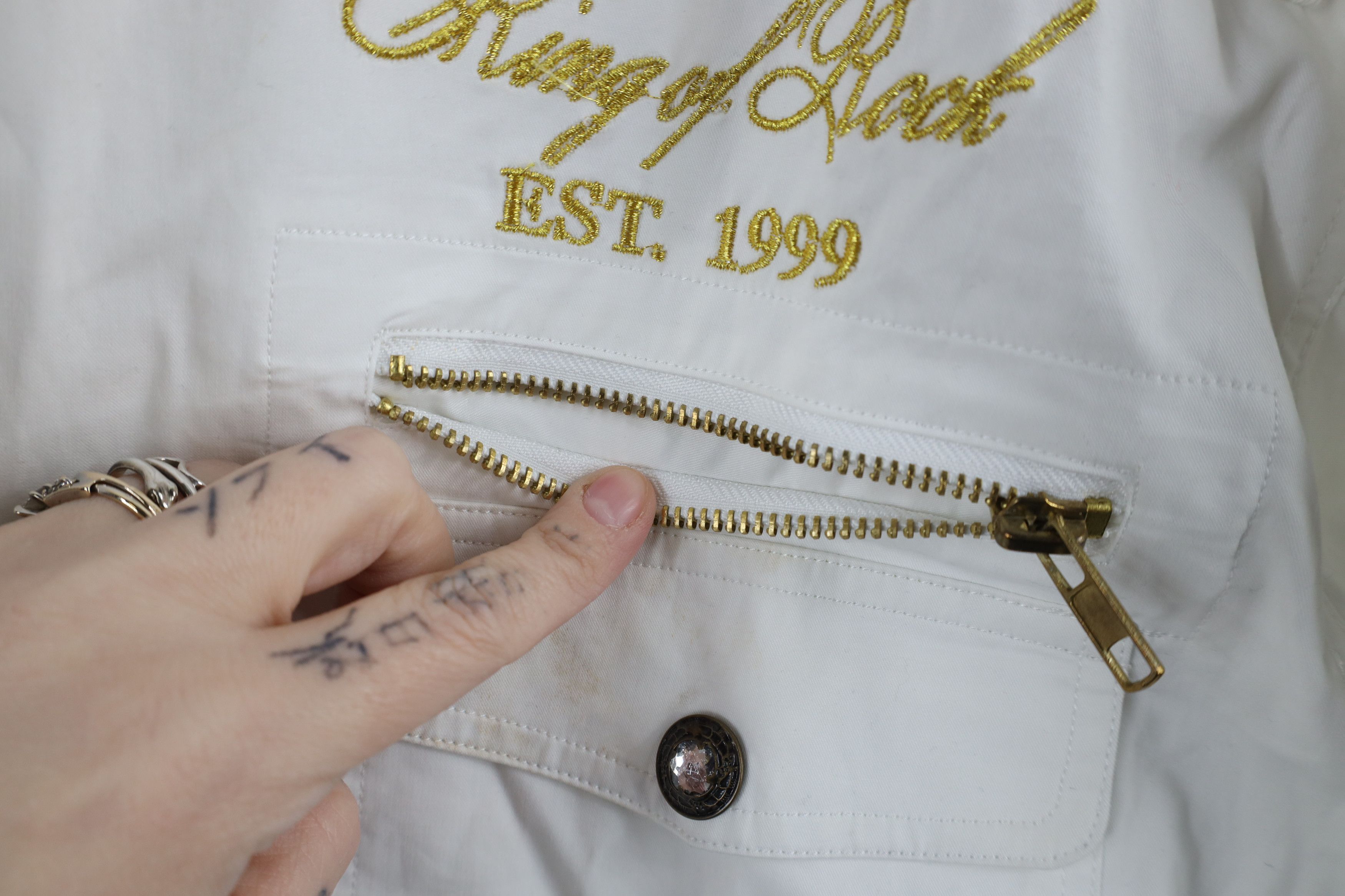 Vintage Deasdtock Vintage Y2K Rockabilly Born To Rock Button Shirt Size US XXL / EU 58 / 5 - 8 Thumbnail