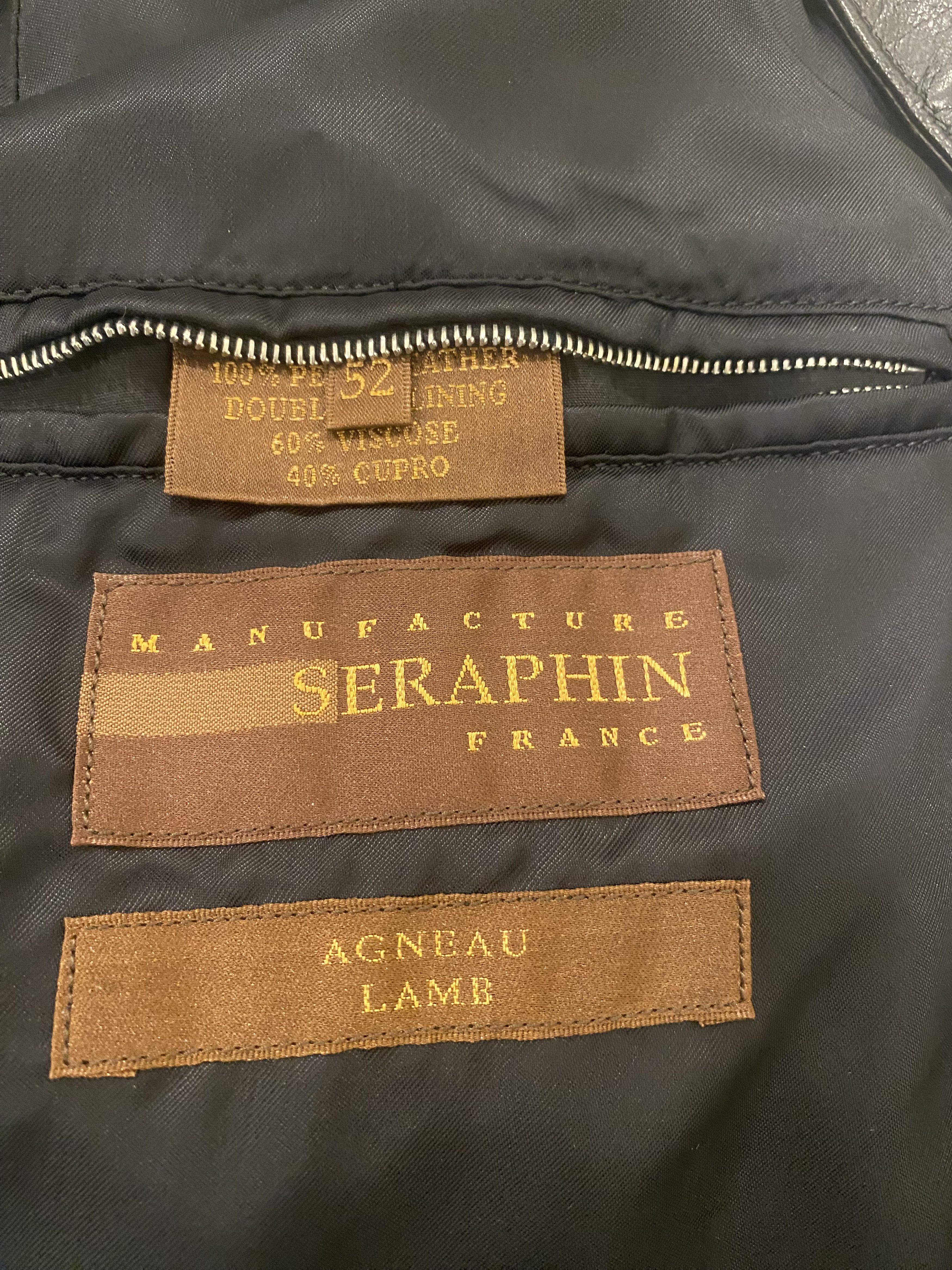 SERAPHIN Seraphin long black Agneau lamb leather jacket Size US L / EU 52-54 / 3 - 2 Thumbnail