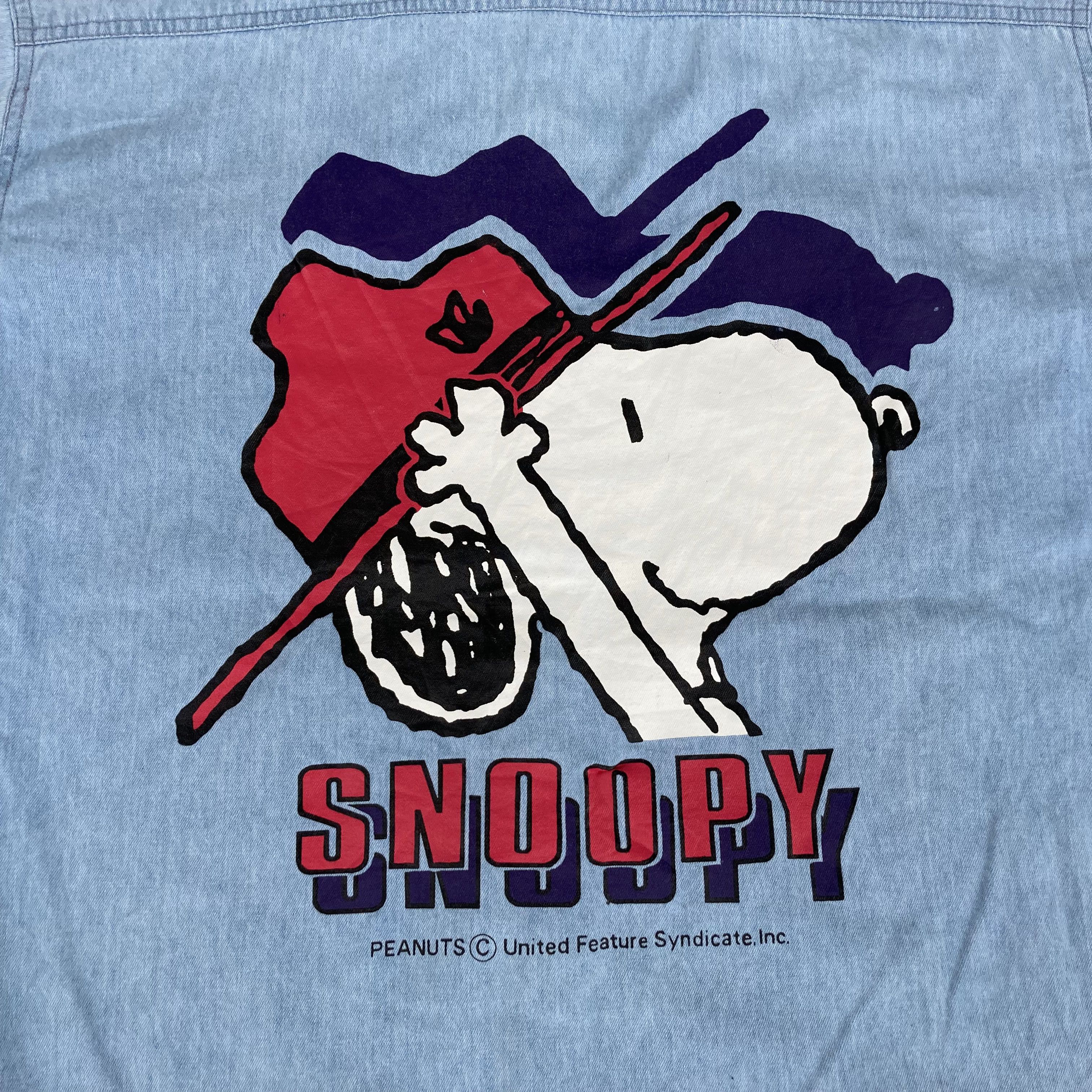 Disney × Vintage Vtg Snoopy Denim long Sleeve Shirt Size US L / EU 52-54 / 3 - 3 Thumbnail