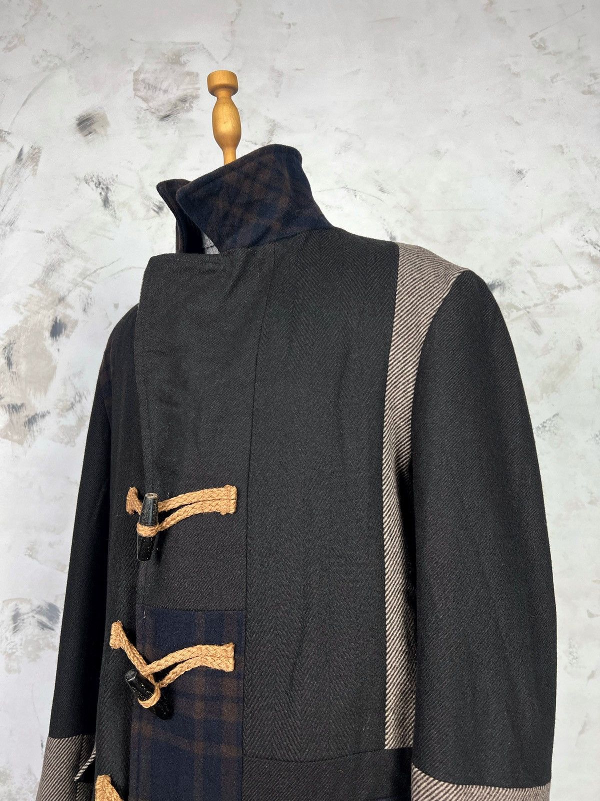 Desigual Desigual Wool Tweed Patchwork Duffle Coat Size L - XL 54 Size US L / EU 52-54 / 3 - 3 Thumbnail