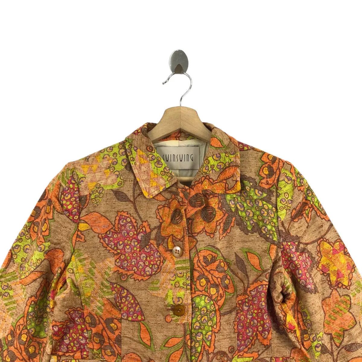 Vintage Vintage 90’ SWIN SWING Floral Fauna Paisley Cupra Jacket Coa Size S / US 4 / IT 40 - 2 Thumbnail