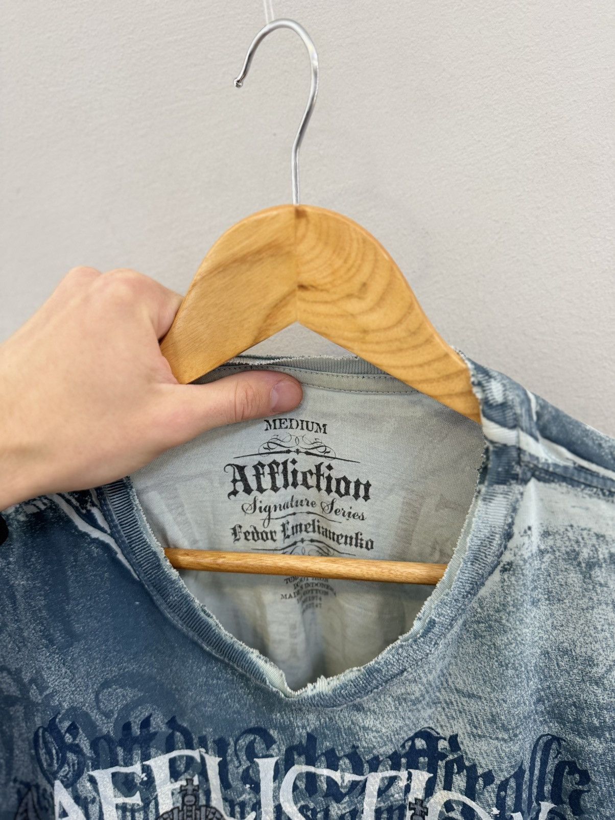Affliction Y2K Affliction Style Blue and black Destruction T-shirt Size US M / EU 48-50 / 2 - 3 Thumbnail