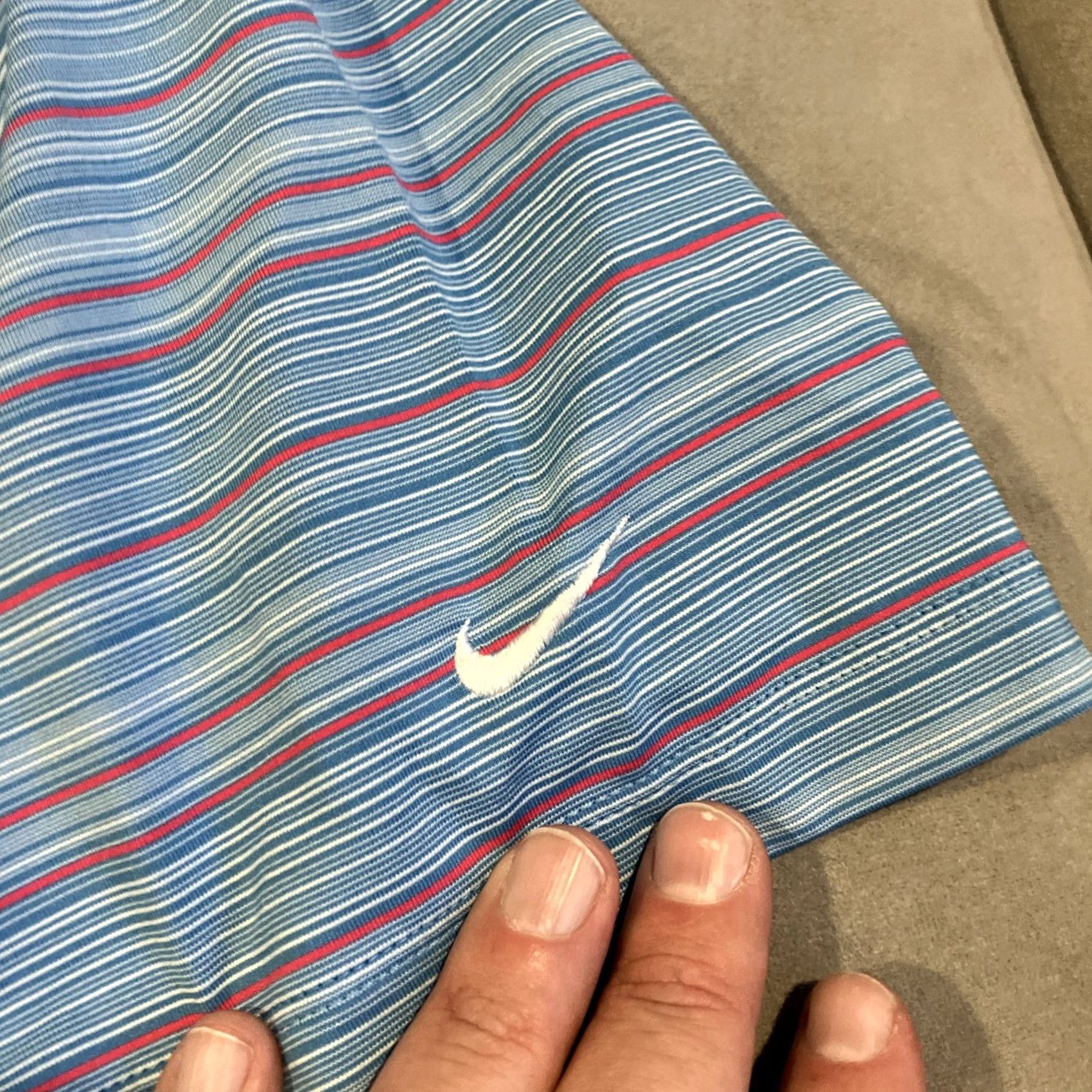Nike Vintage NIKE GOLF Polo XXL Blue Striped Golf Men's Size US XXL / EU 58 / 5 - 3 Thumbnail