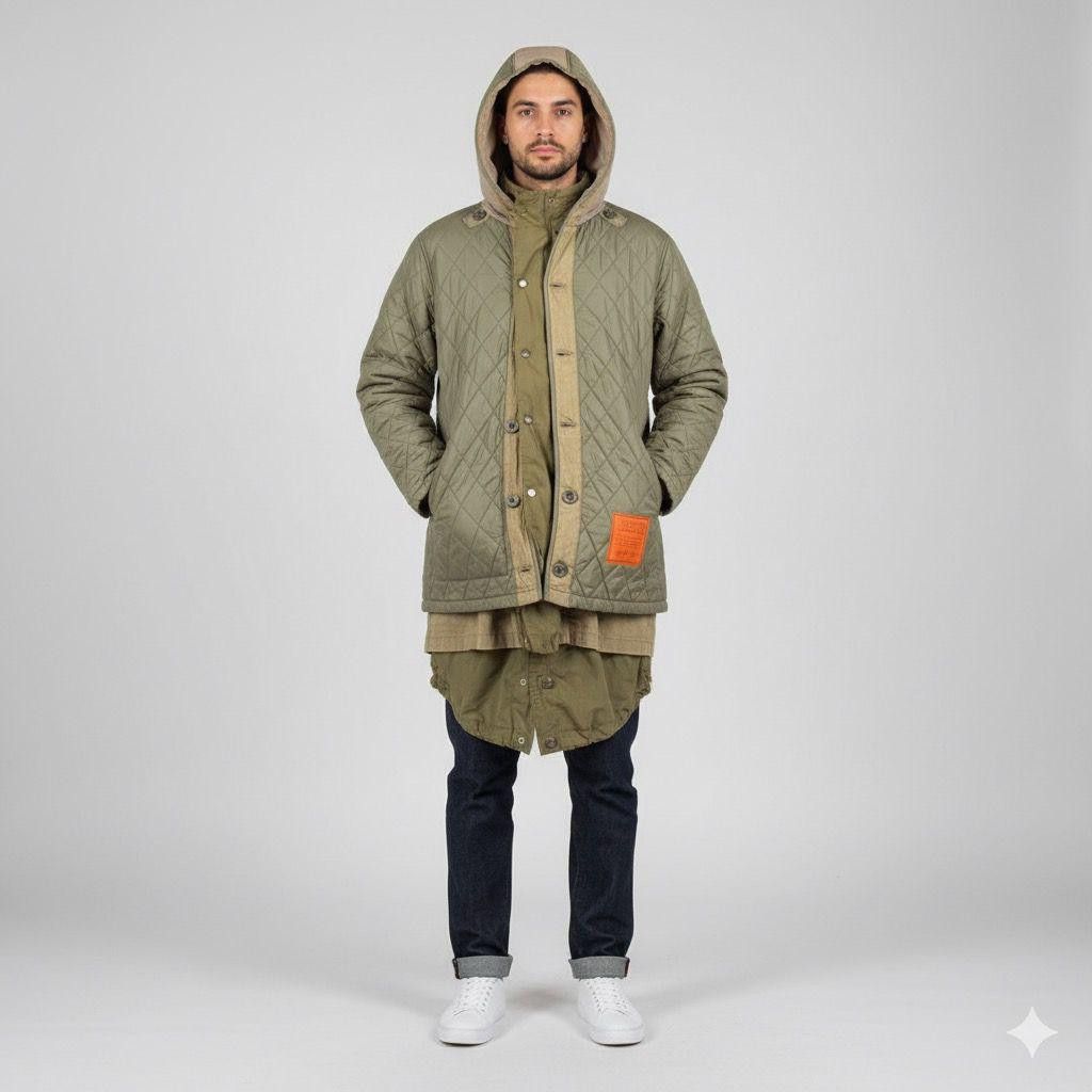 Schott Vintage 90s Schott Bros Inc Millitary Parka Jacket Size US M / EU 48-50 / 2 - 1 Thumbnail