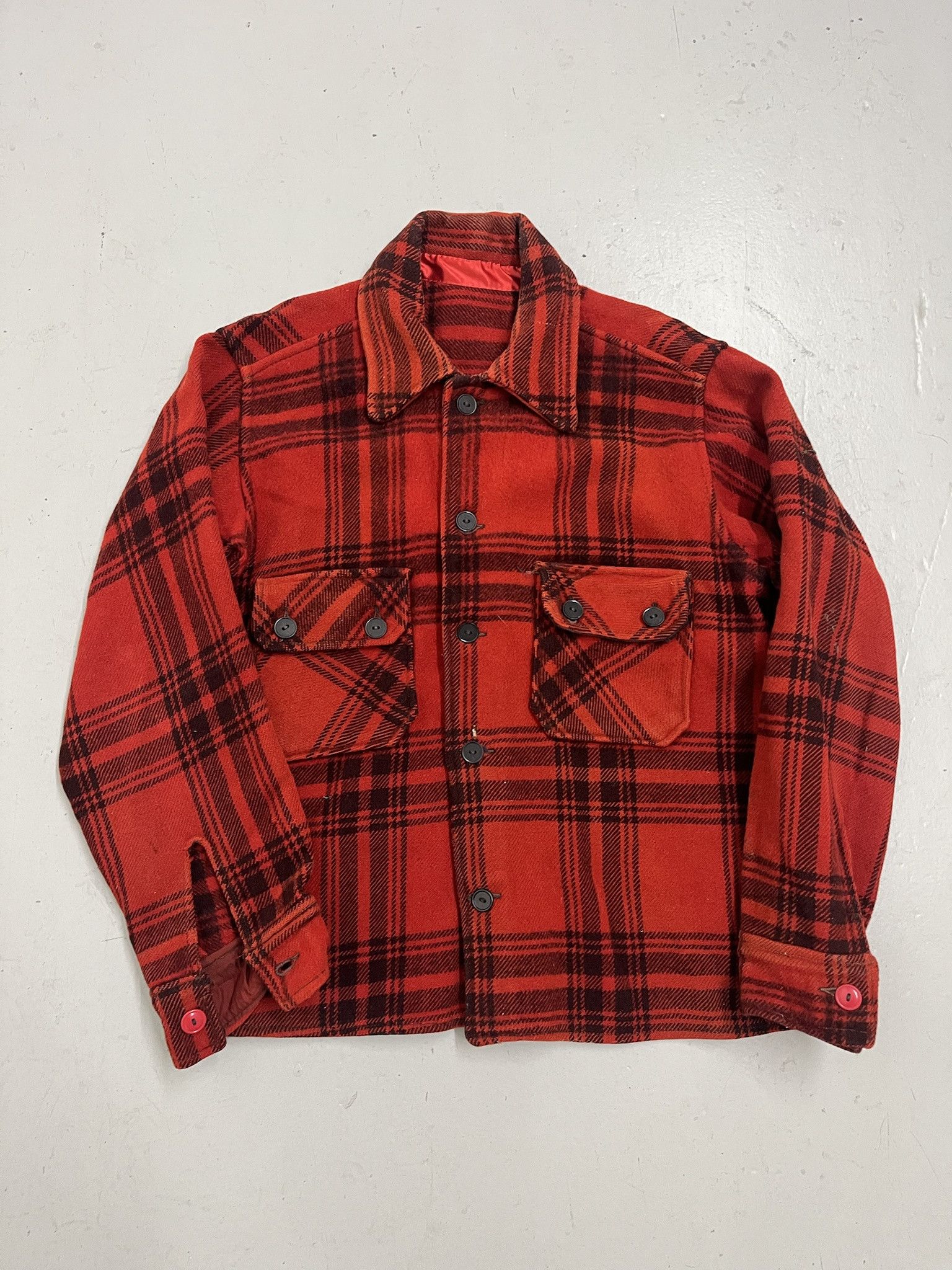 Vintage Vintage 80s Red Check Flannel Size US M / EU 48-50 / 2 - 1 Thumbnail