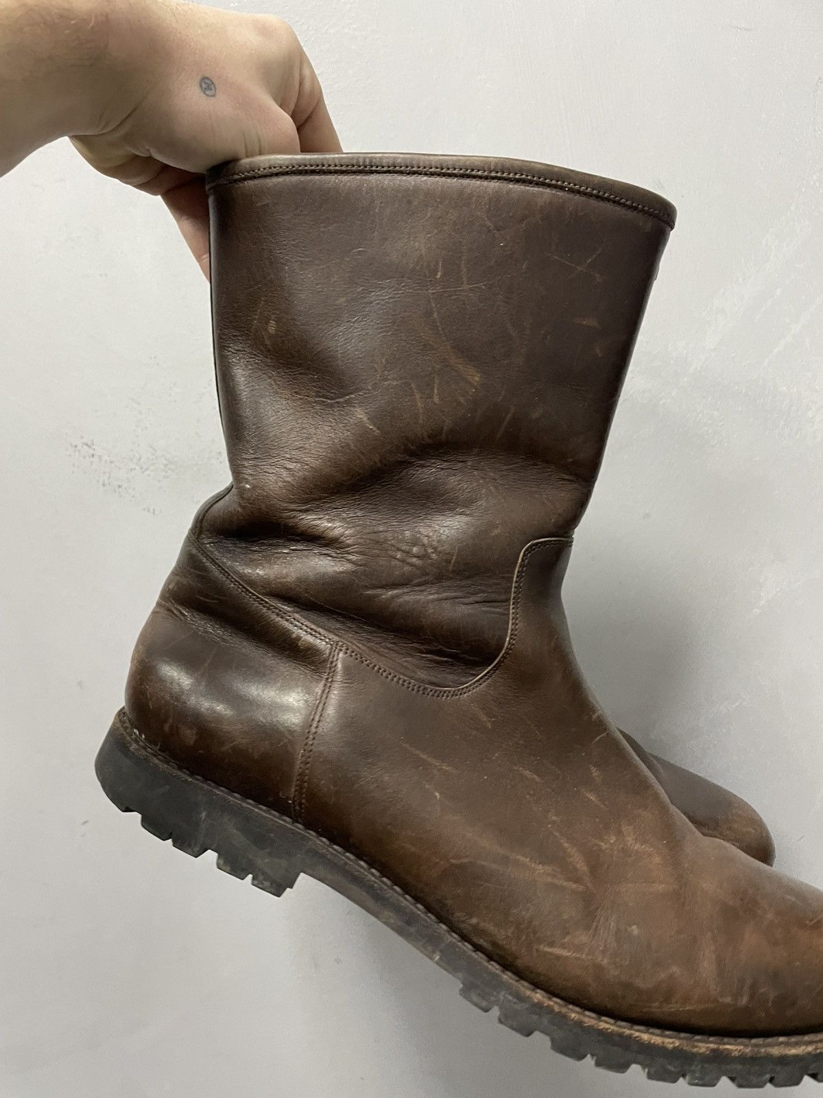 A.S.98 Guidi style leather boots winter wear avant garde style 90s Size US 12 / EU 45 - 2 Thumbnail
